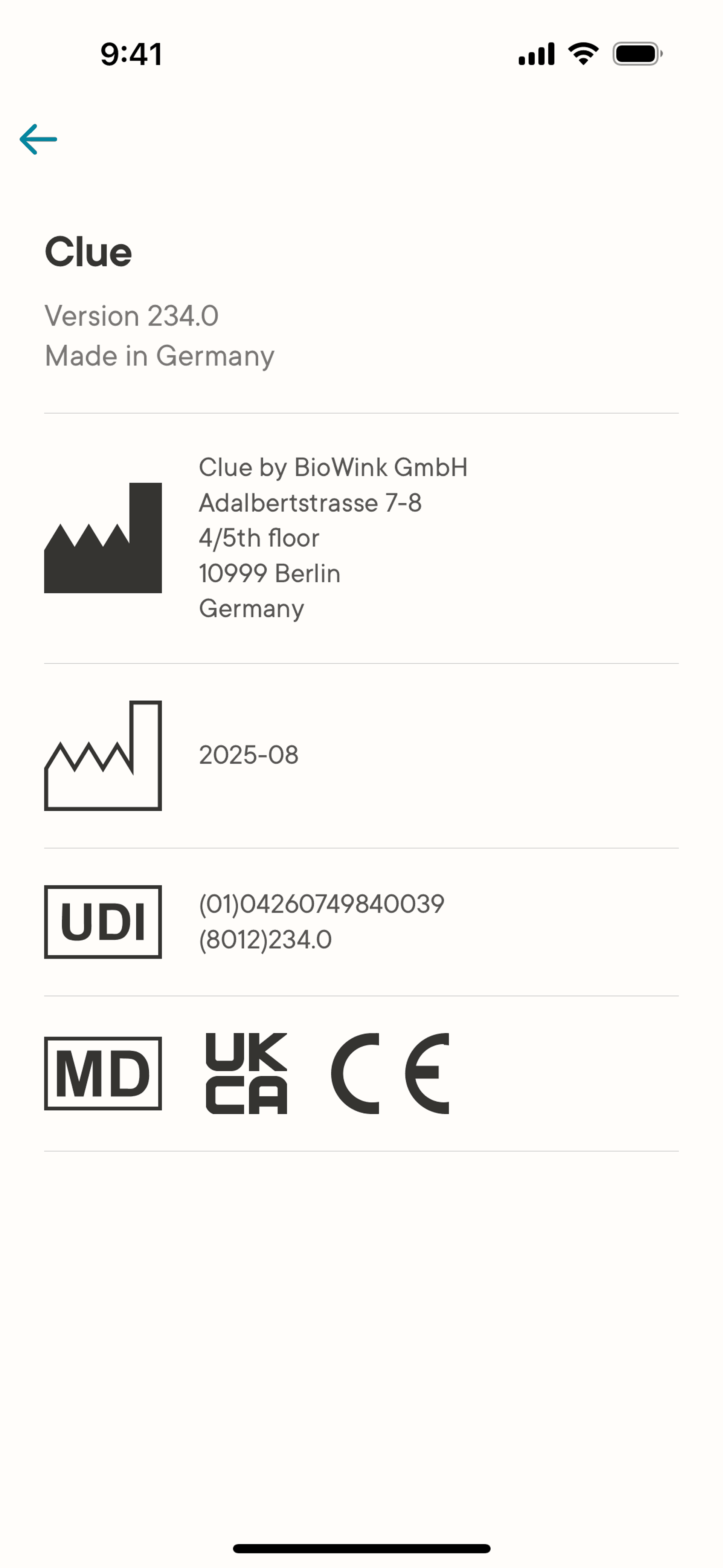 Clue iOS Health & Fitness interface screenshot 4