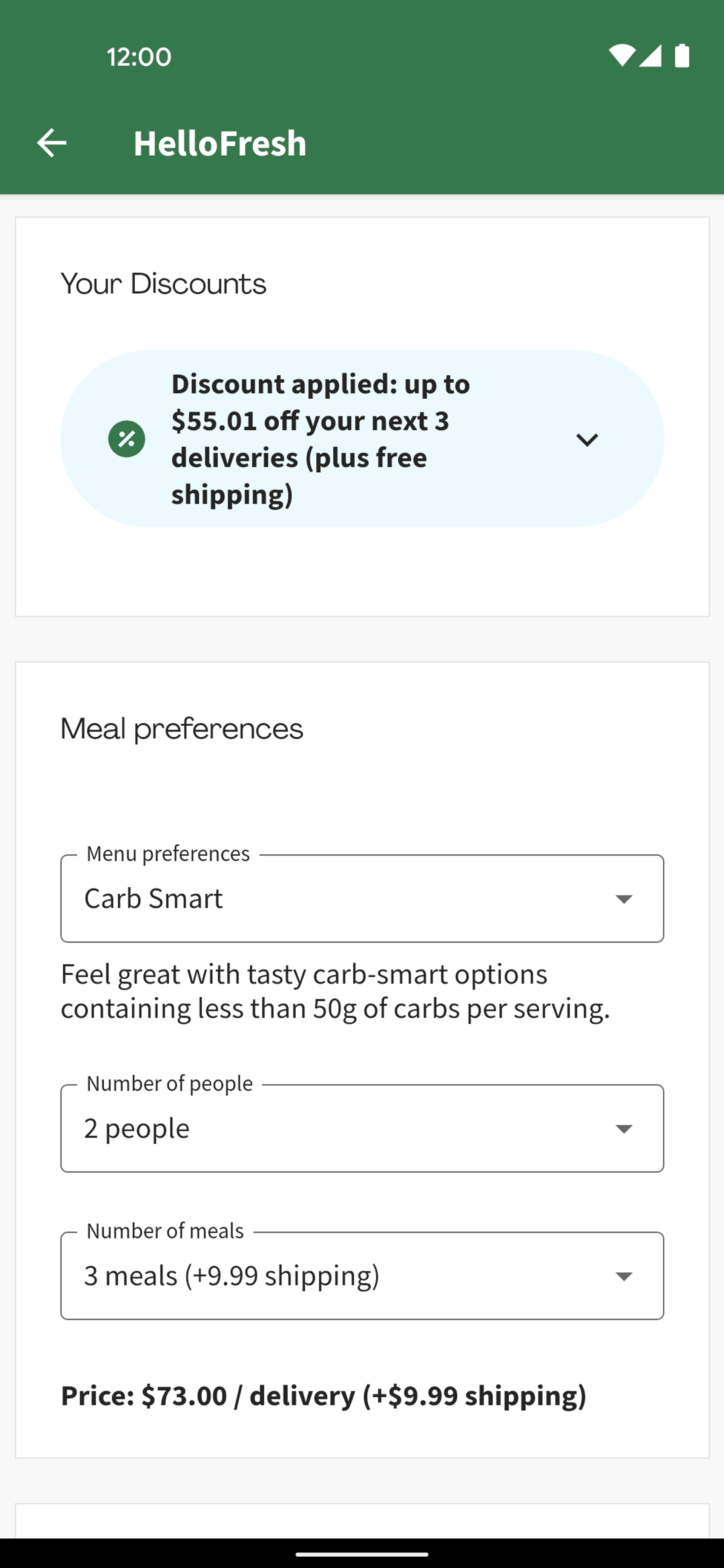 HelloFresh Android Food & Drink interface screenshot 9