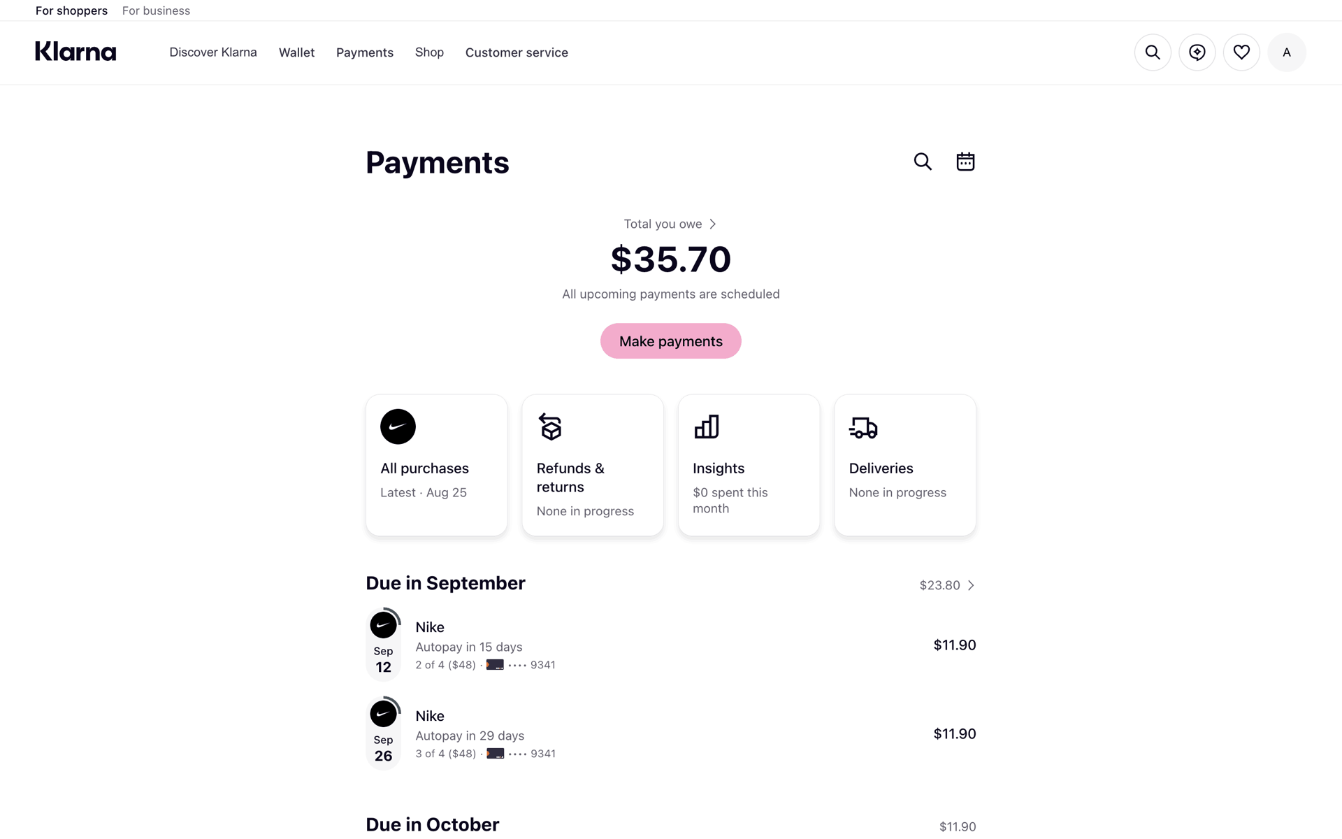 Klarna Web Finance interface screenshot 8