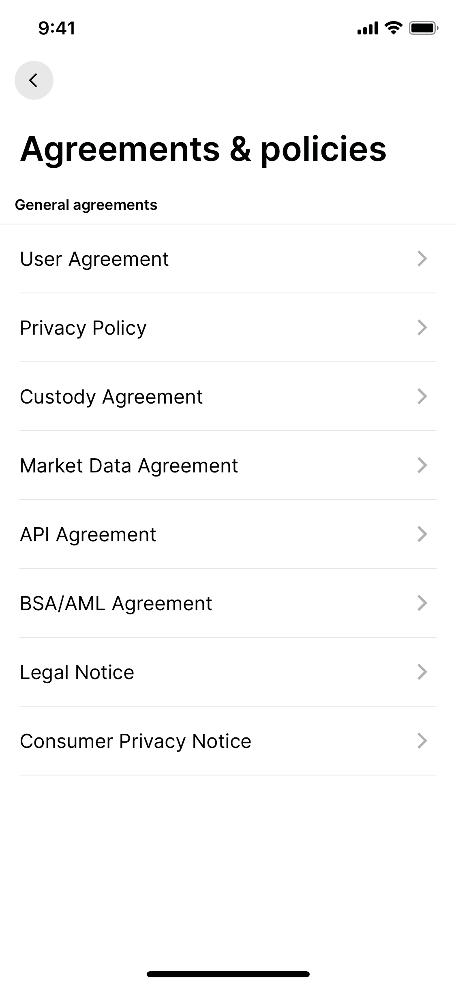 Gemini iOS Finance interface screenshot 22