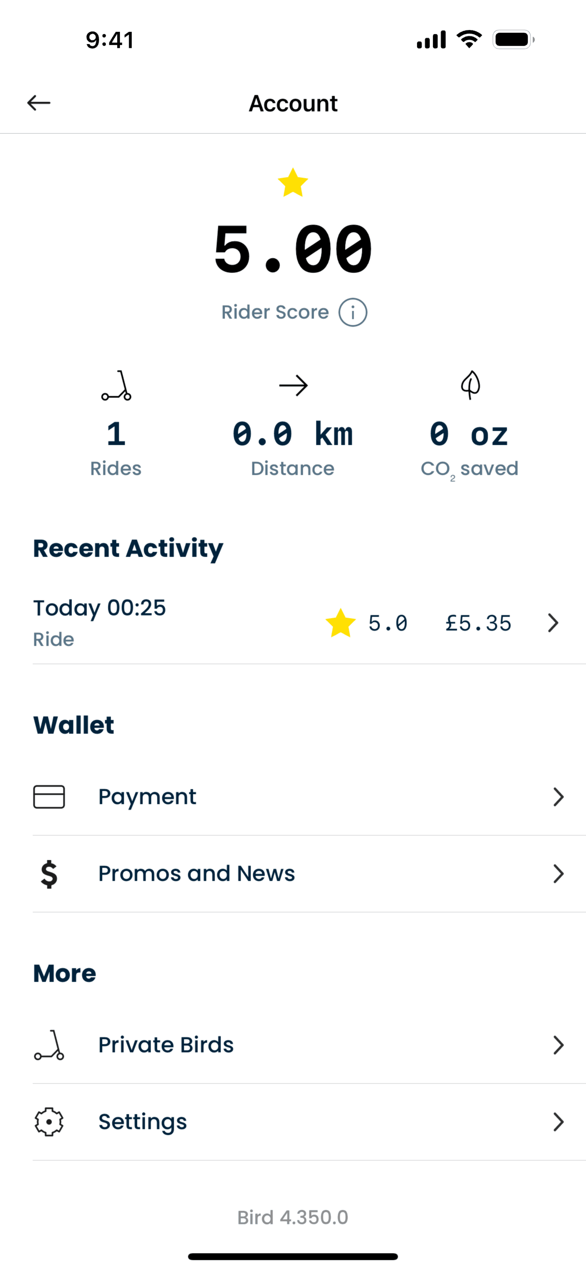 Bird iOS Travel & Transportation interface screenshot 8