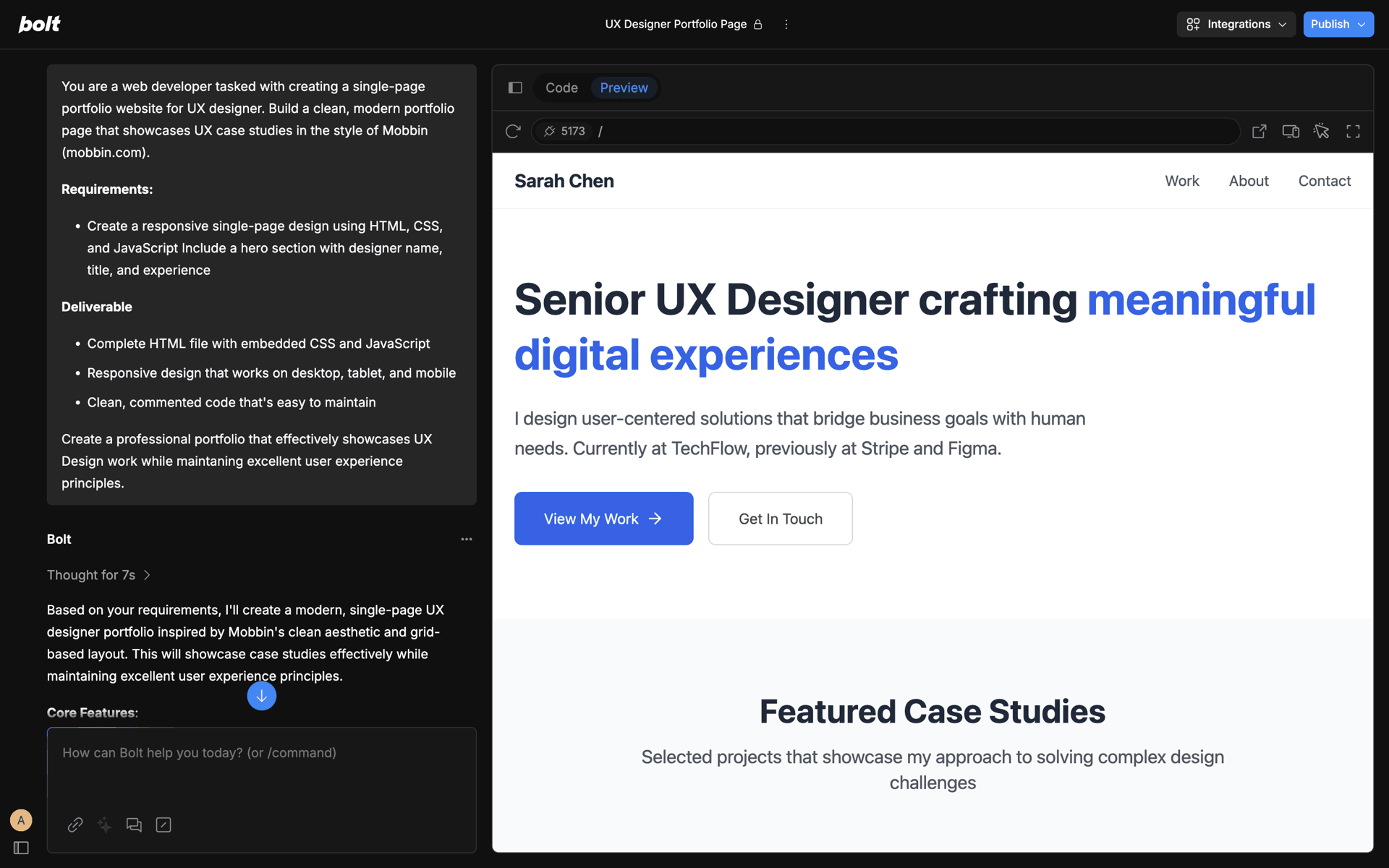 Bolt.new Web Developer Tools interface screenshot 24