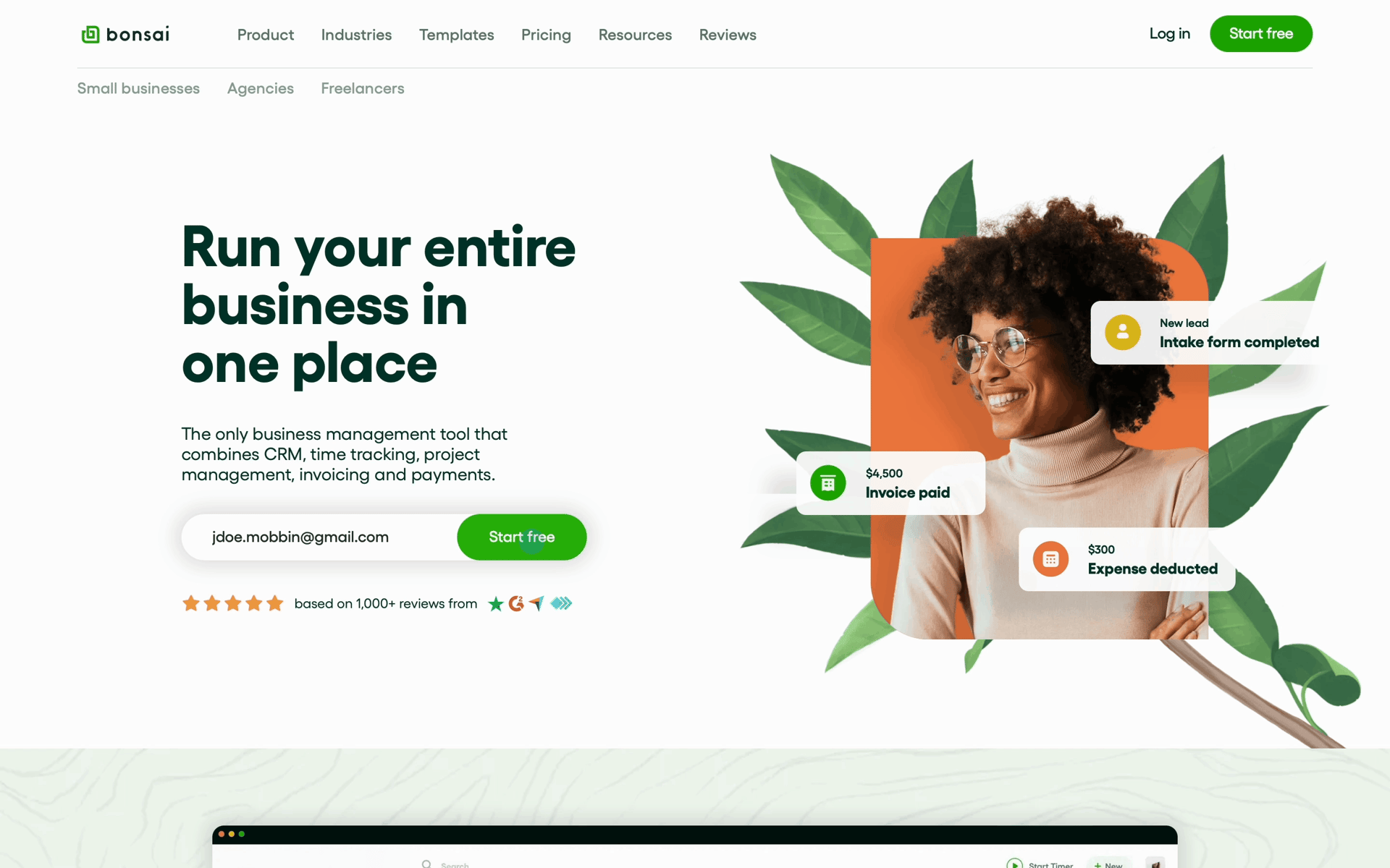 Bonsai Web Finance interface screenshot 7