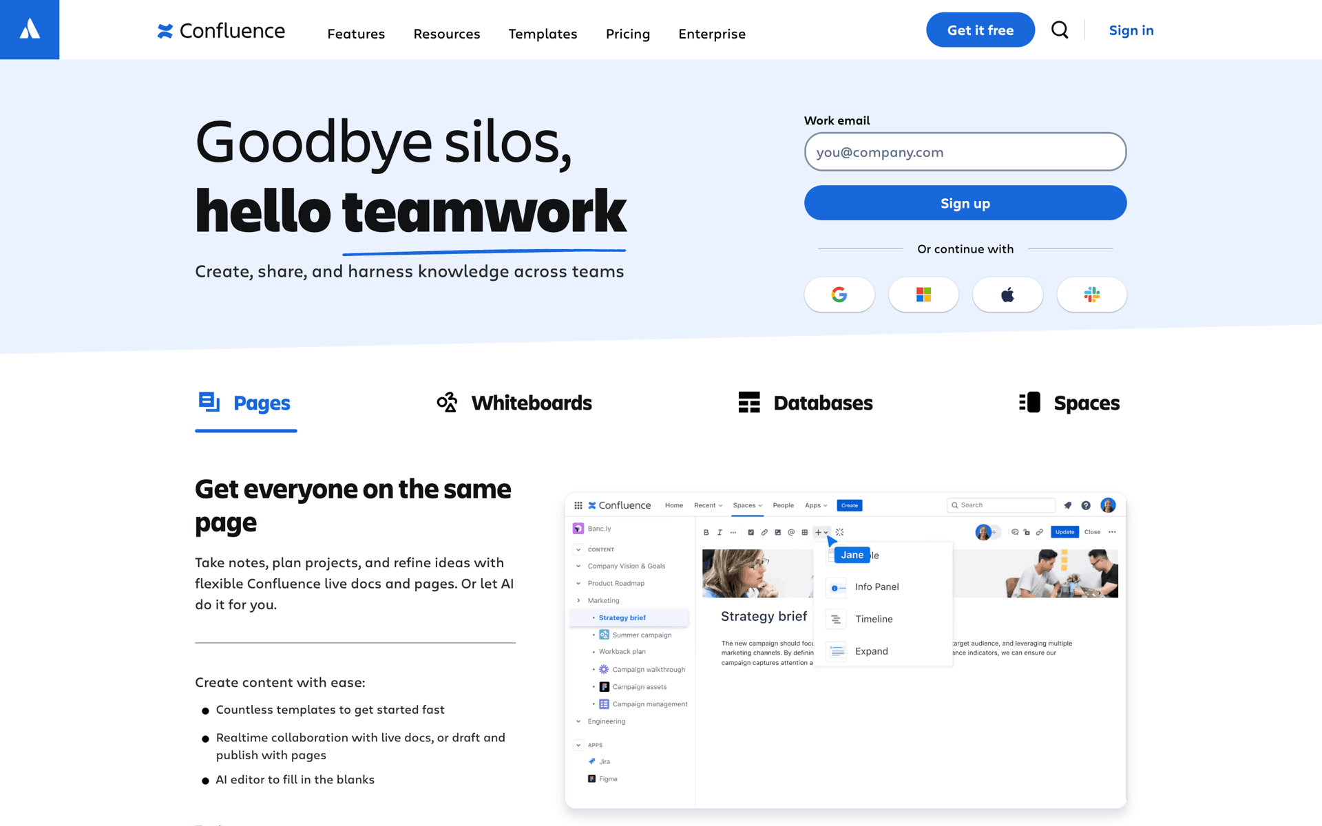 Confluence Web Collaboration interface screenshot 1