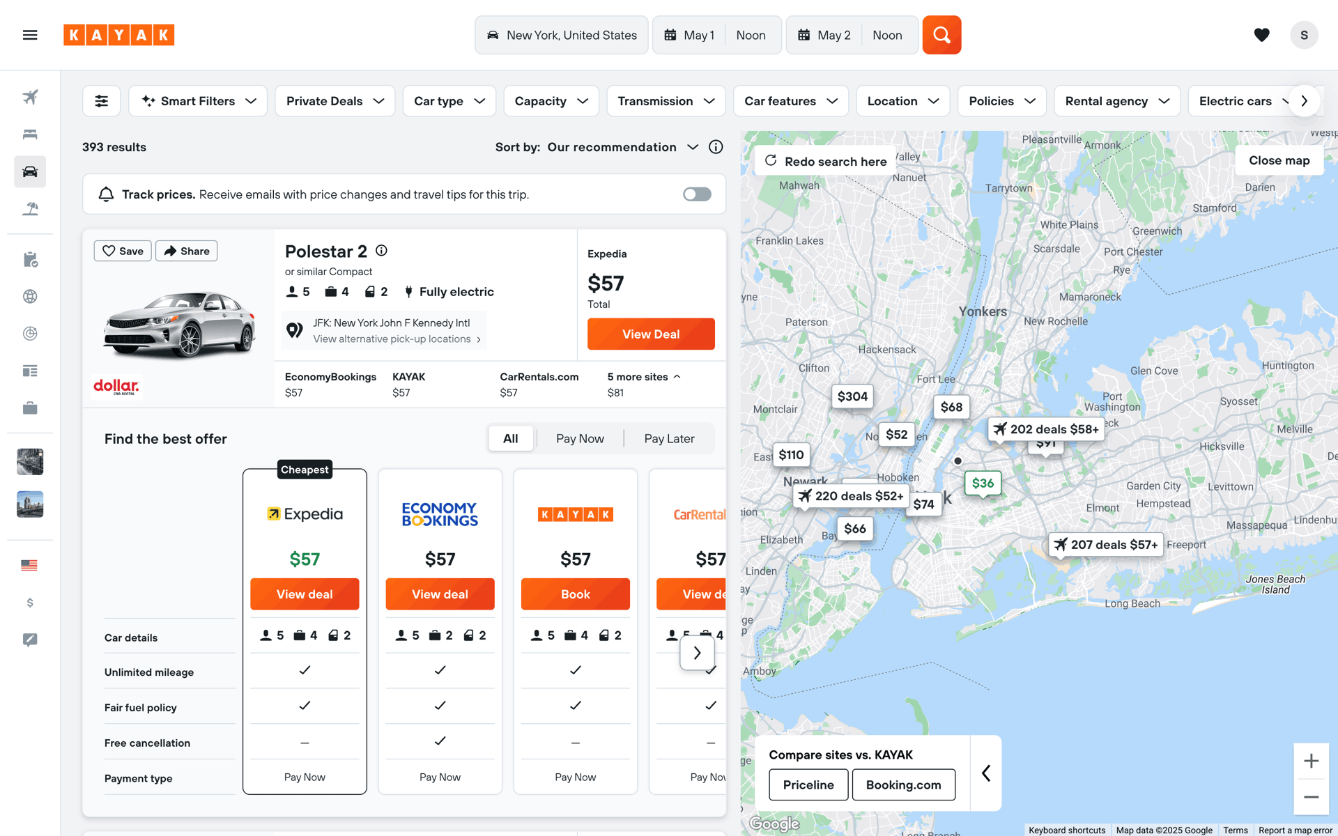 KAYAK Web Travel & Transportation interface screenshot 10