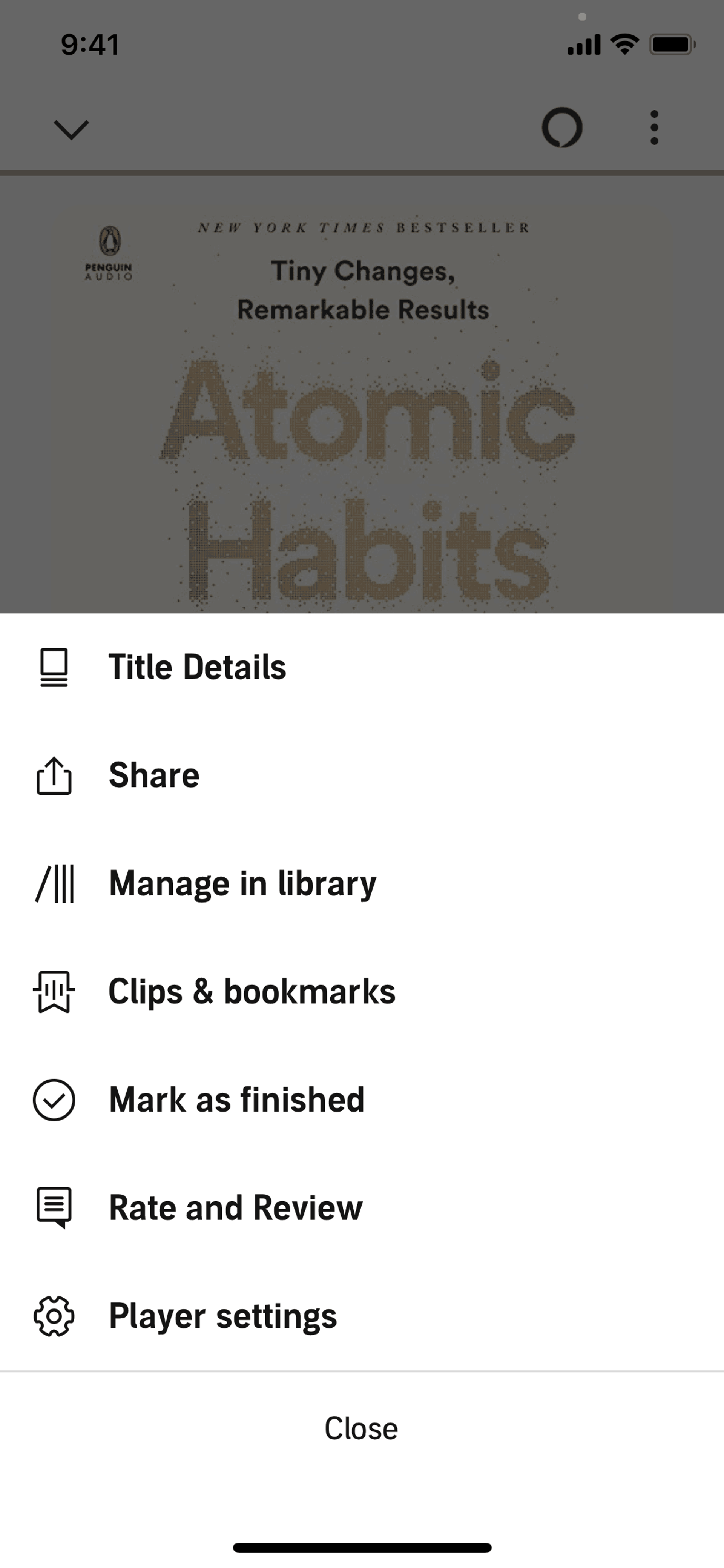 Audible iOS Entertainment interface screenshot 7