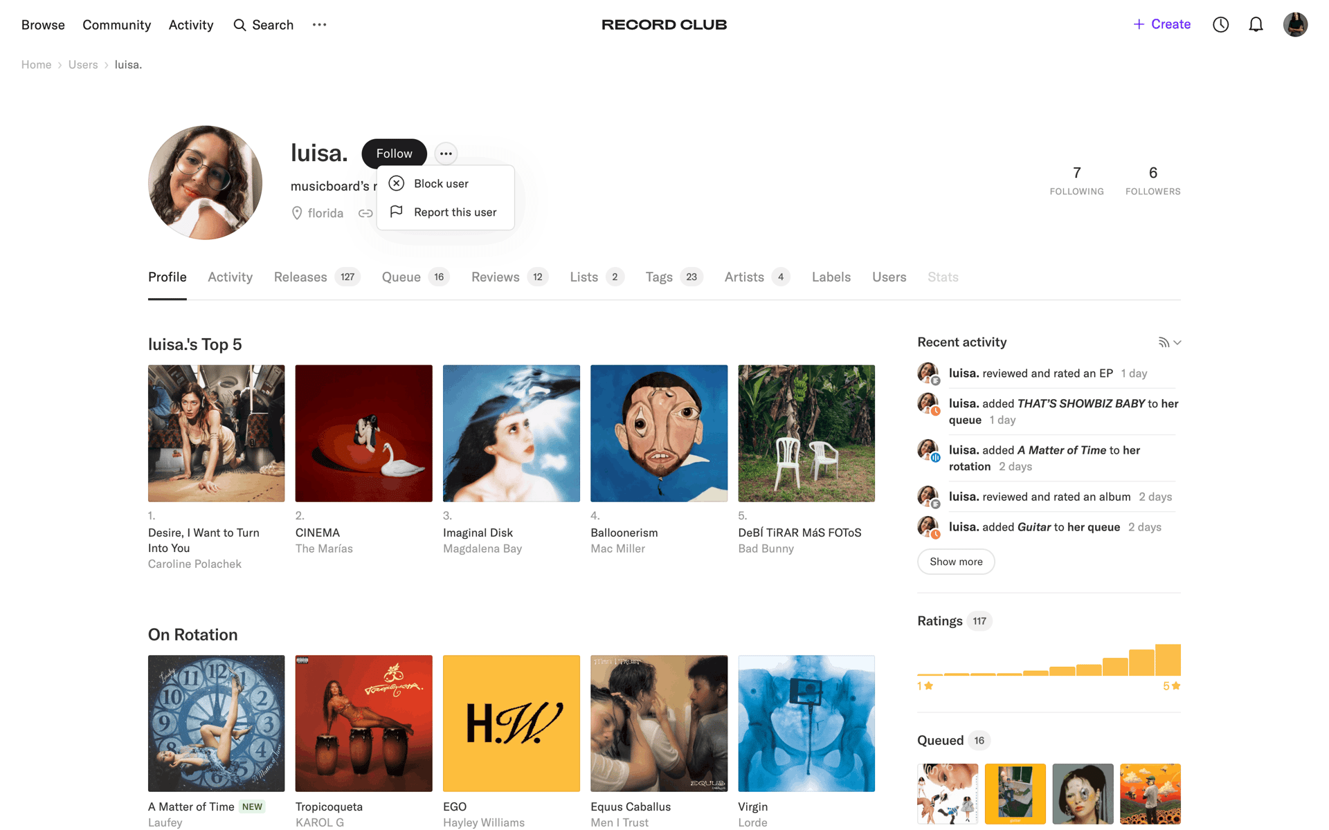 Record Club Web Music & Audio interface screenshot 21