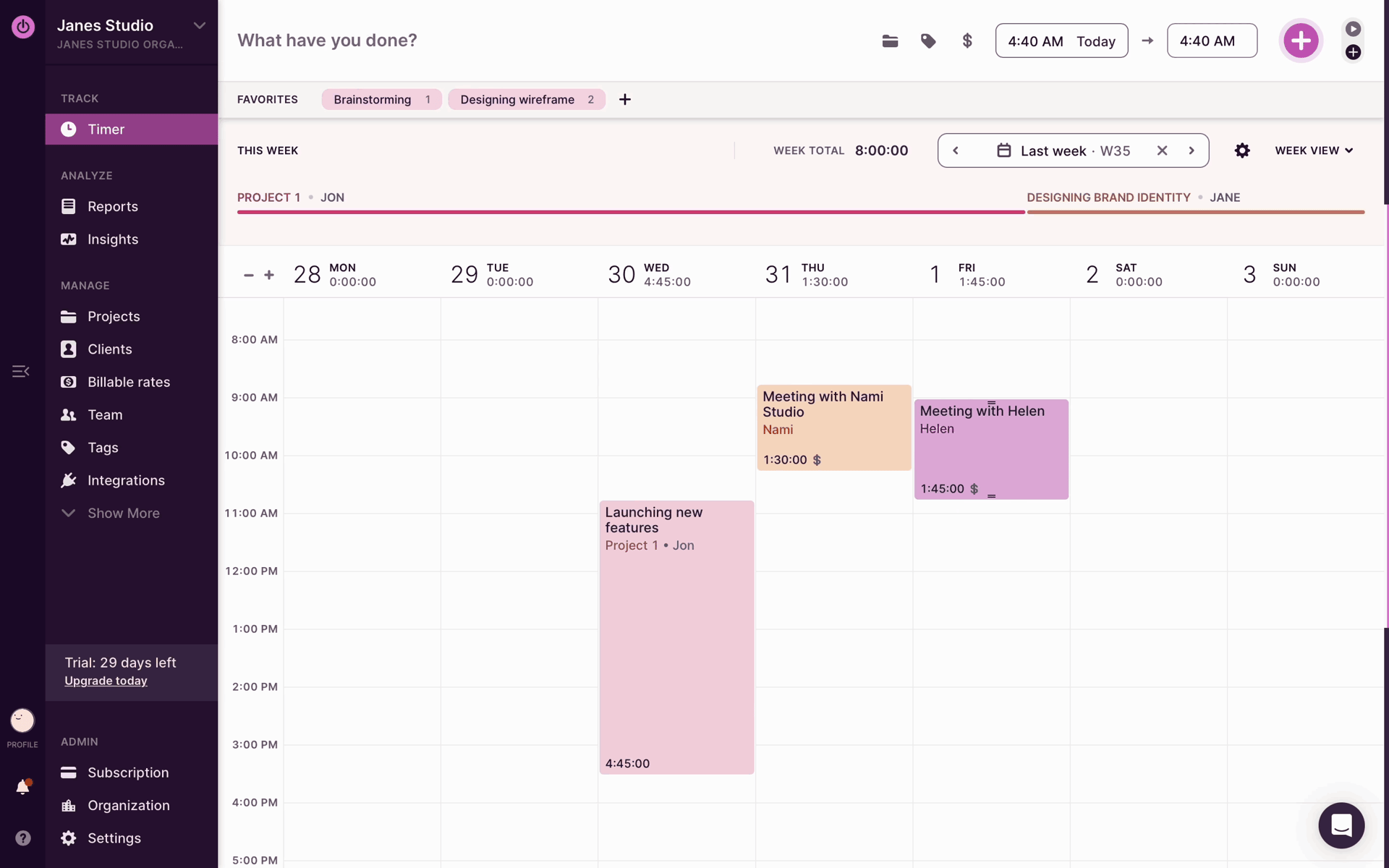 Toggl Track Web Business interface screenshot 16