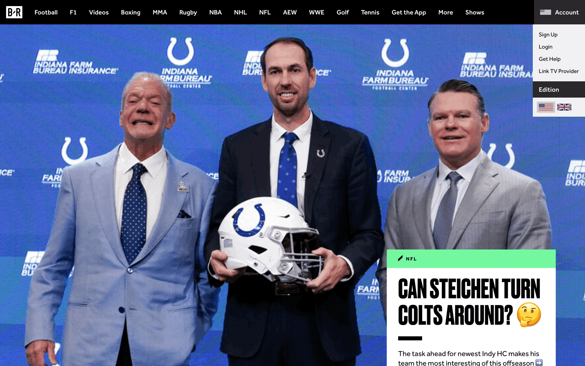 Bleacher Report Web Sports interface screenshot 2