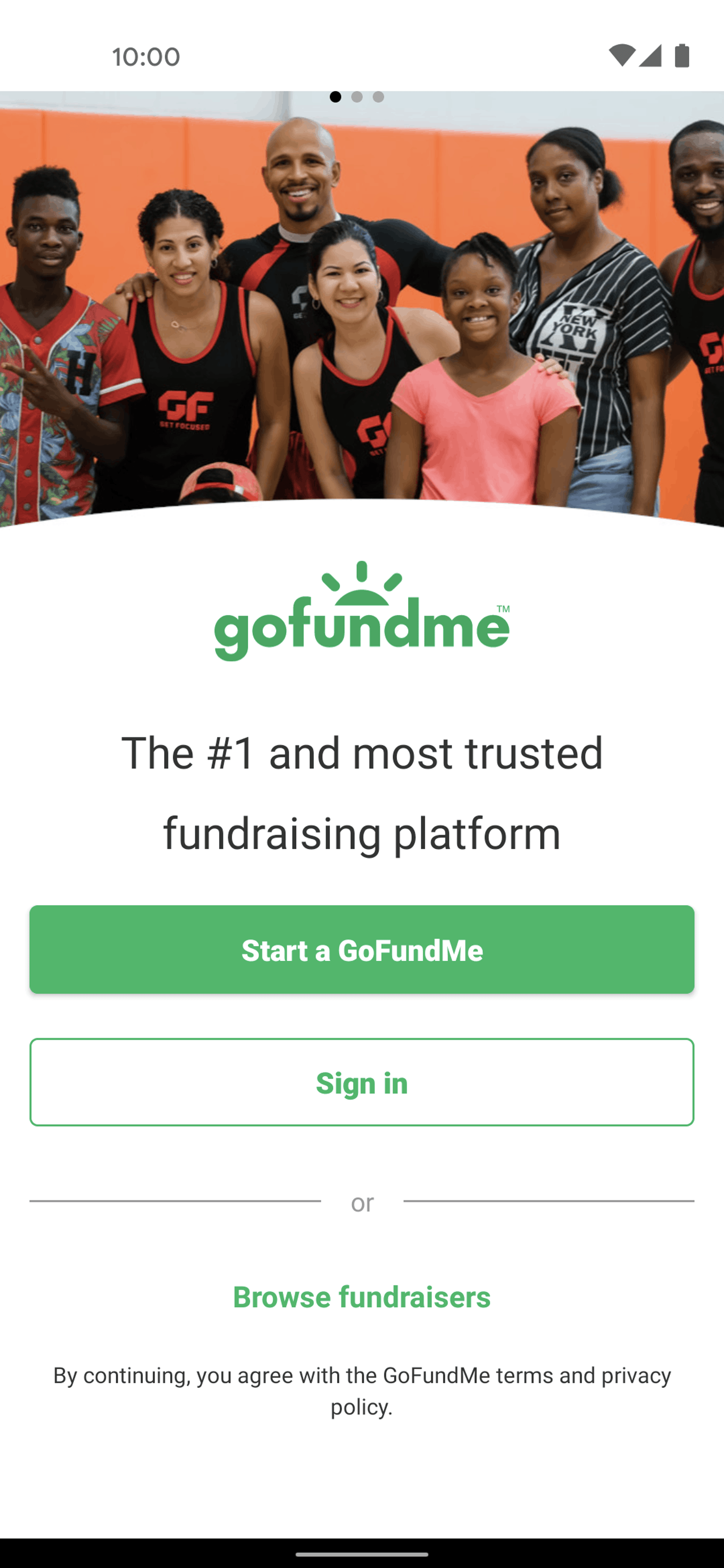 GoFundMe Android Social Networking interface screenshot 3
