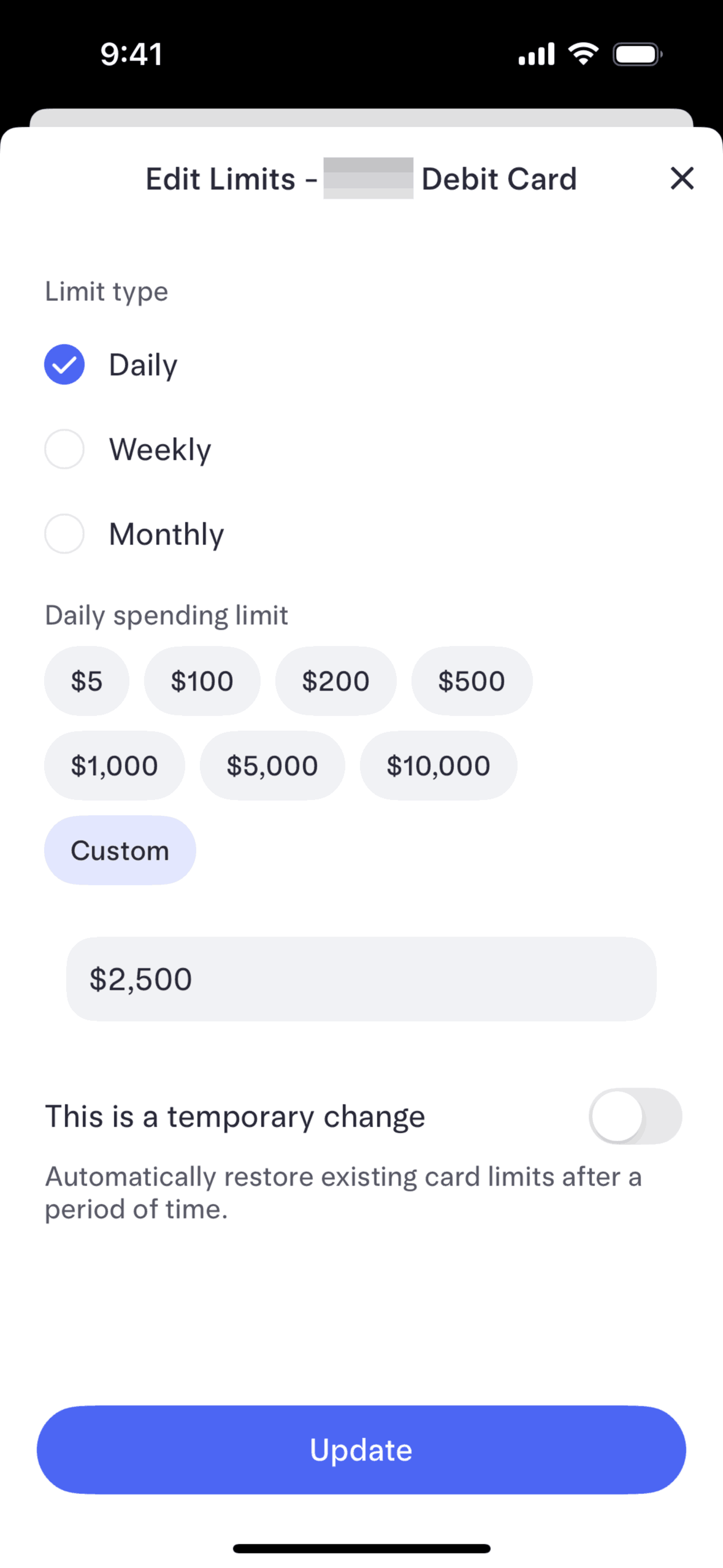 Mercury iOS Finance interface screenshot 12