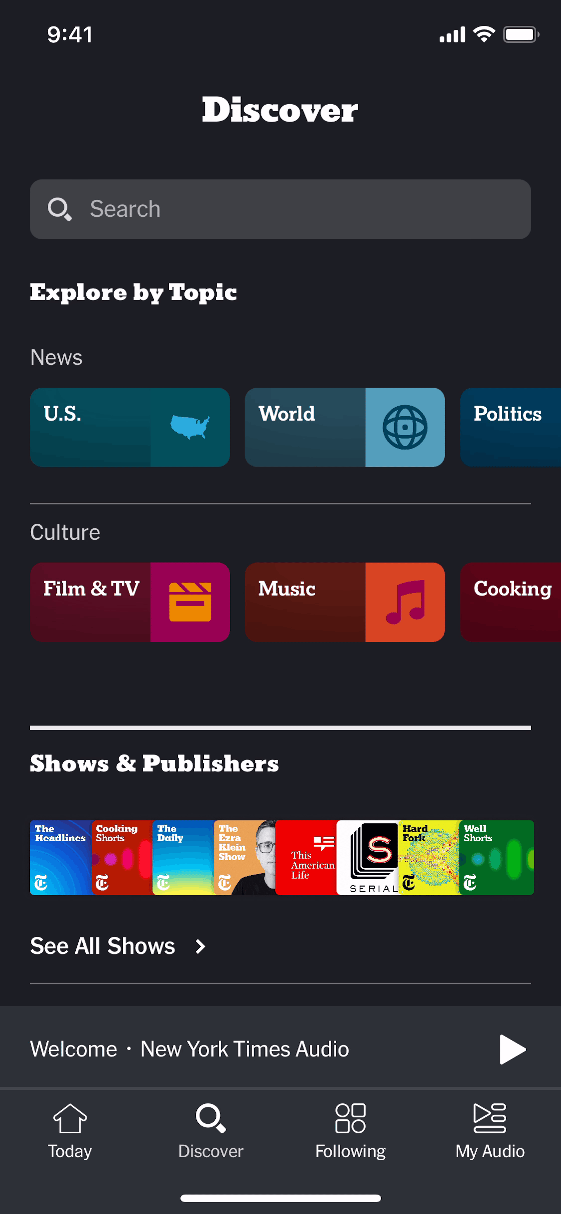 NYT Audio iOS Music & Audio interface screenshot 14