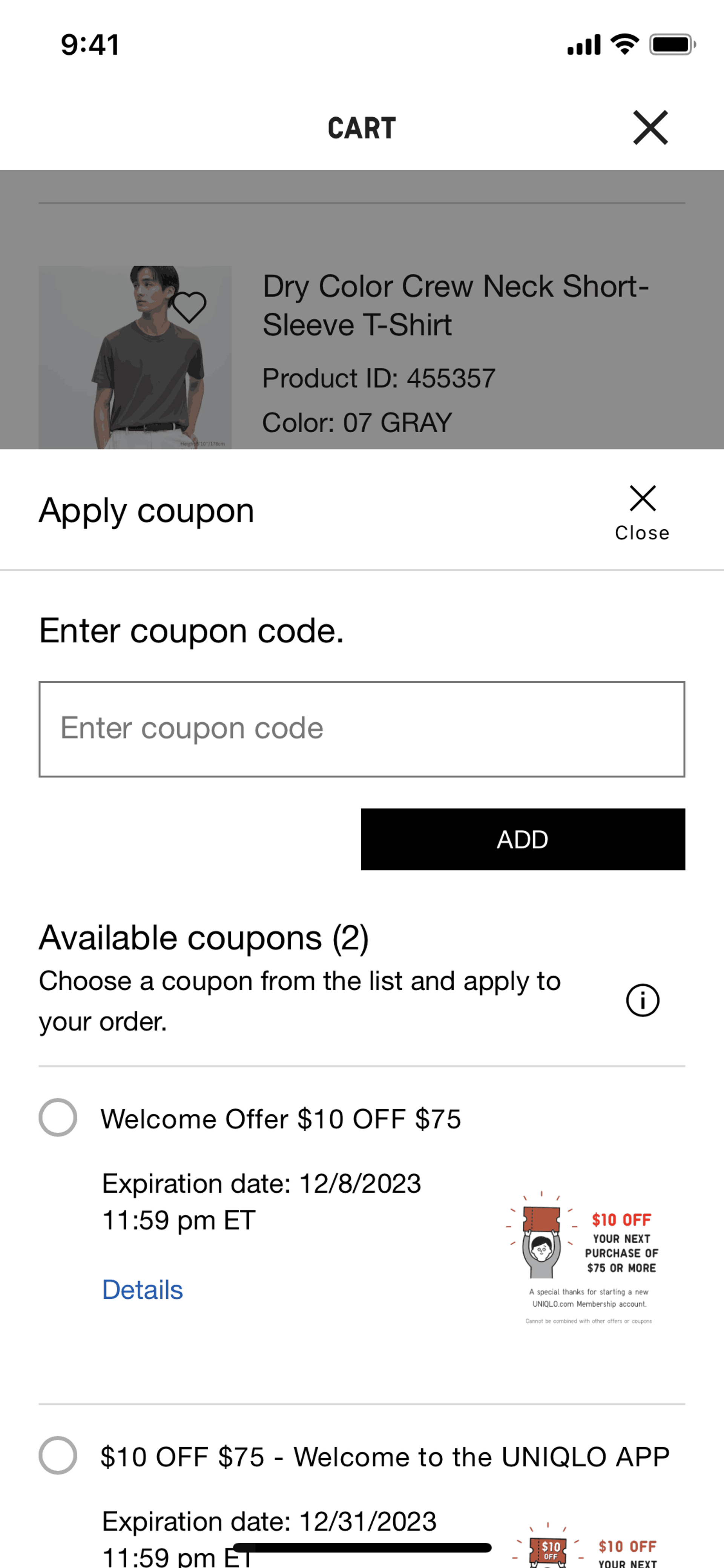 UNIQLO iOS Shopping interface screenshot 11