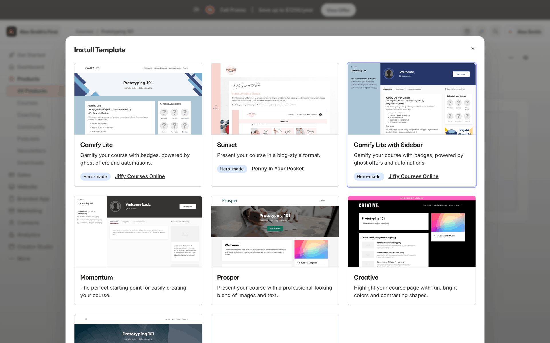 Kajabi Web Business interface screenshot 15