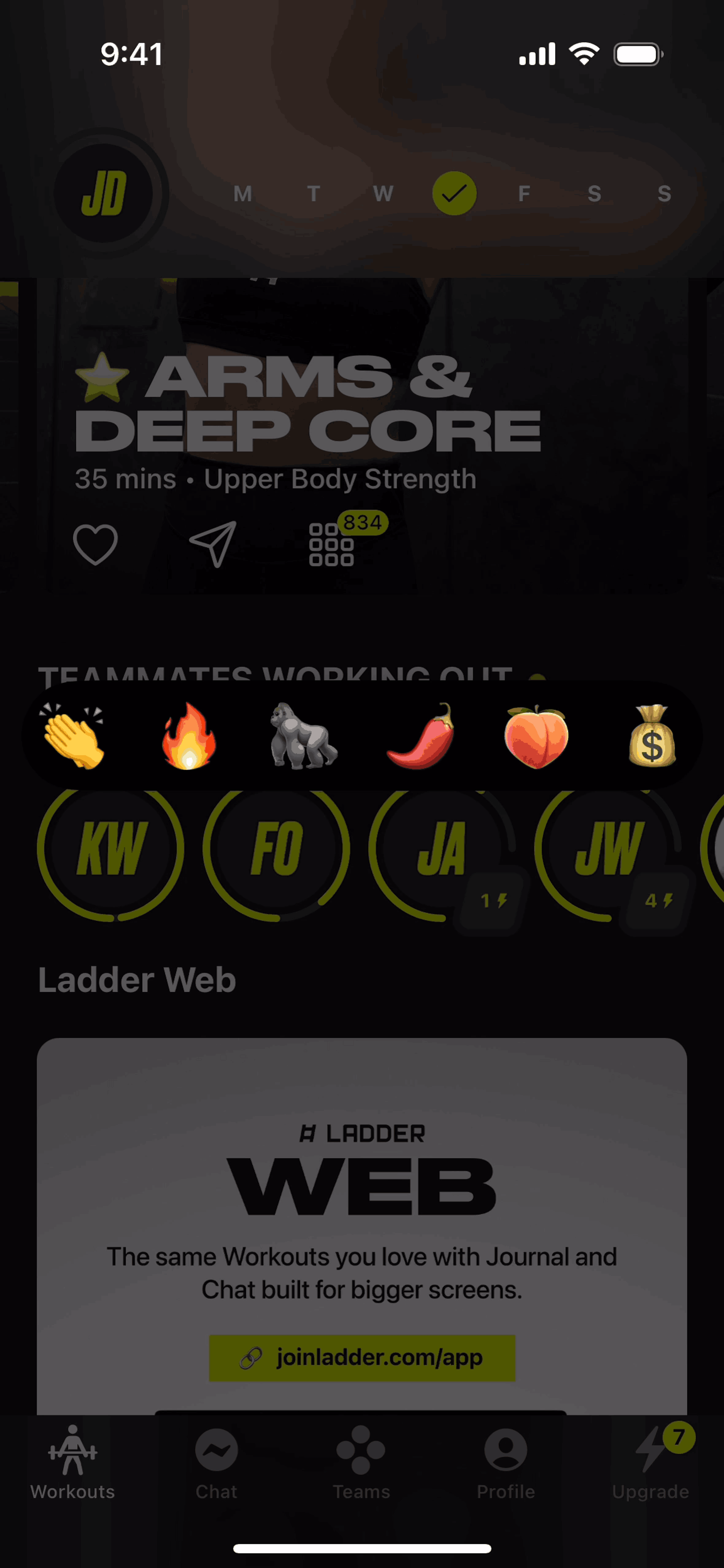 Ladder iOS Health & Fitness interface screenshot 10