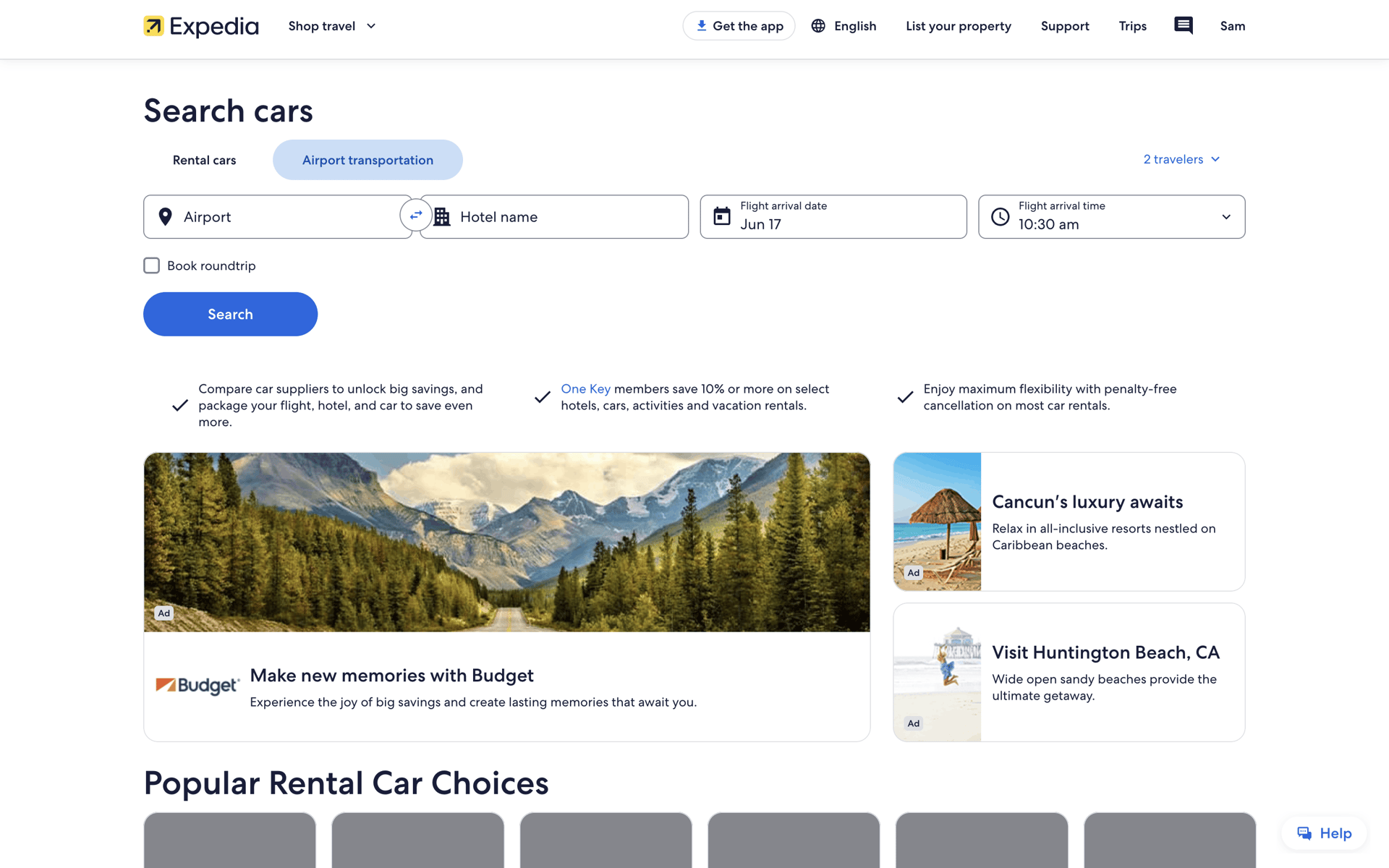 Expedia Web Travel & Transportation interface screenshot 20