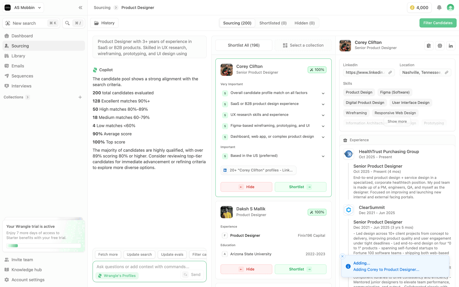 Wrangle Web AI interface screenshot 11