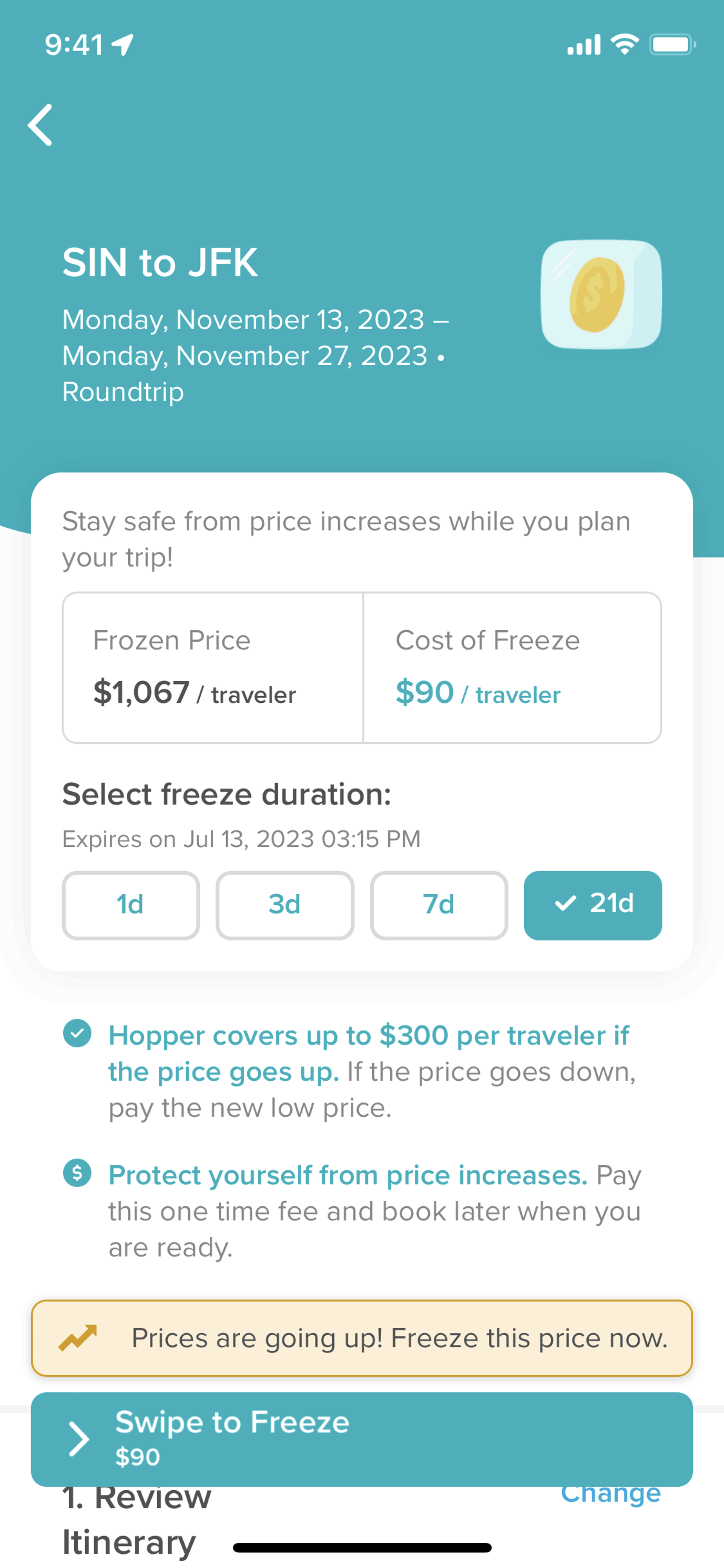 Hopper iOS Travel & Transportation interface screenshot 11