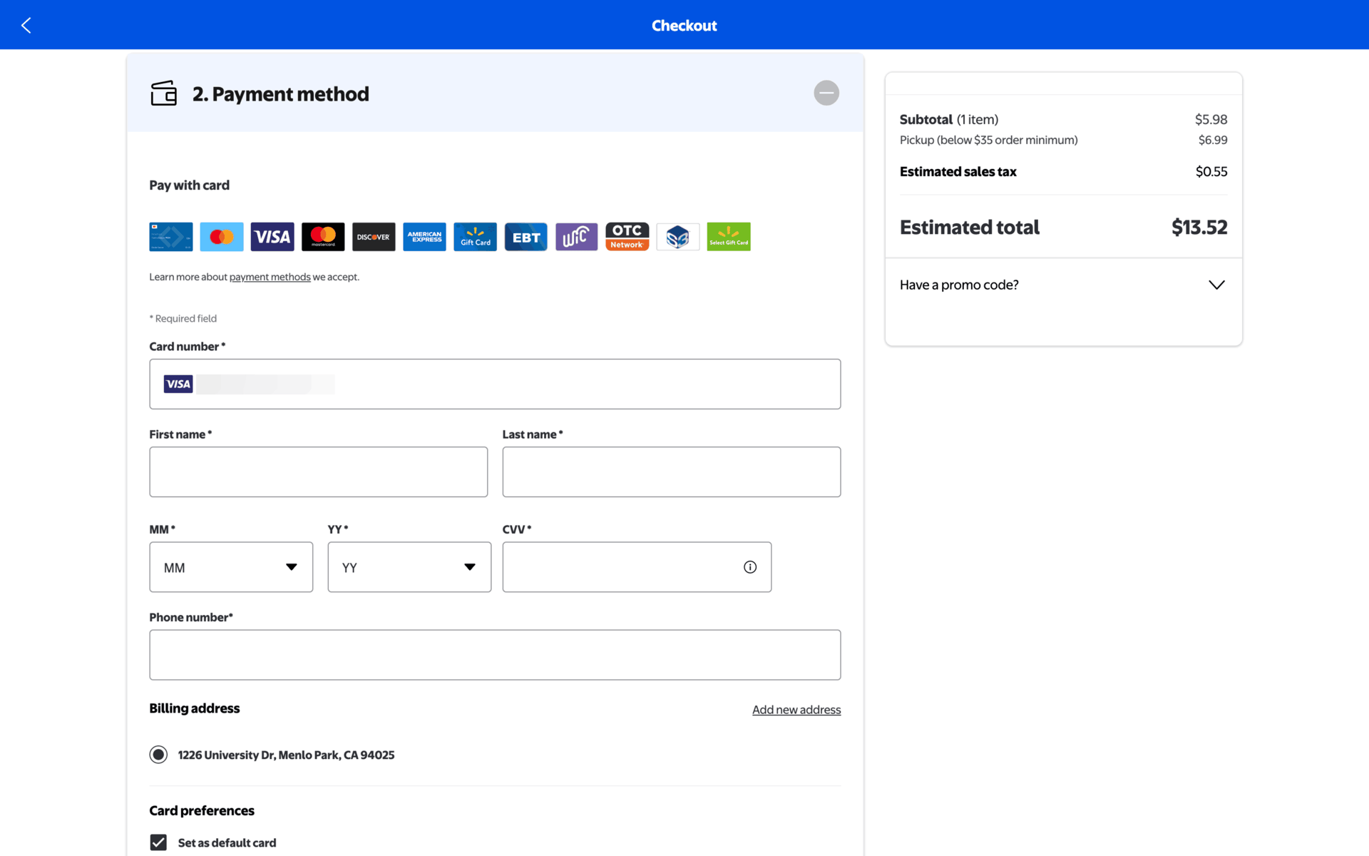 Walmart Web Shopping interface screenshot 9