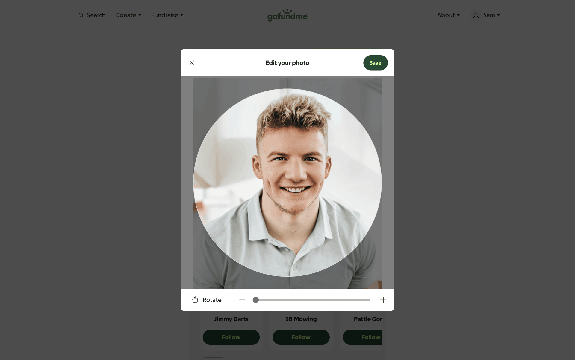 GoFundMe Web Finance interface screenshot 17