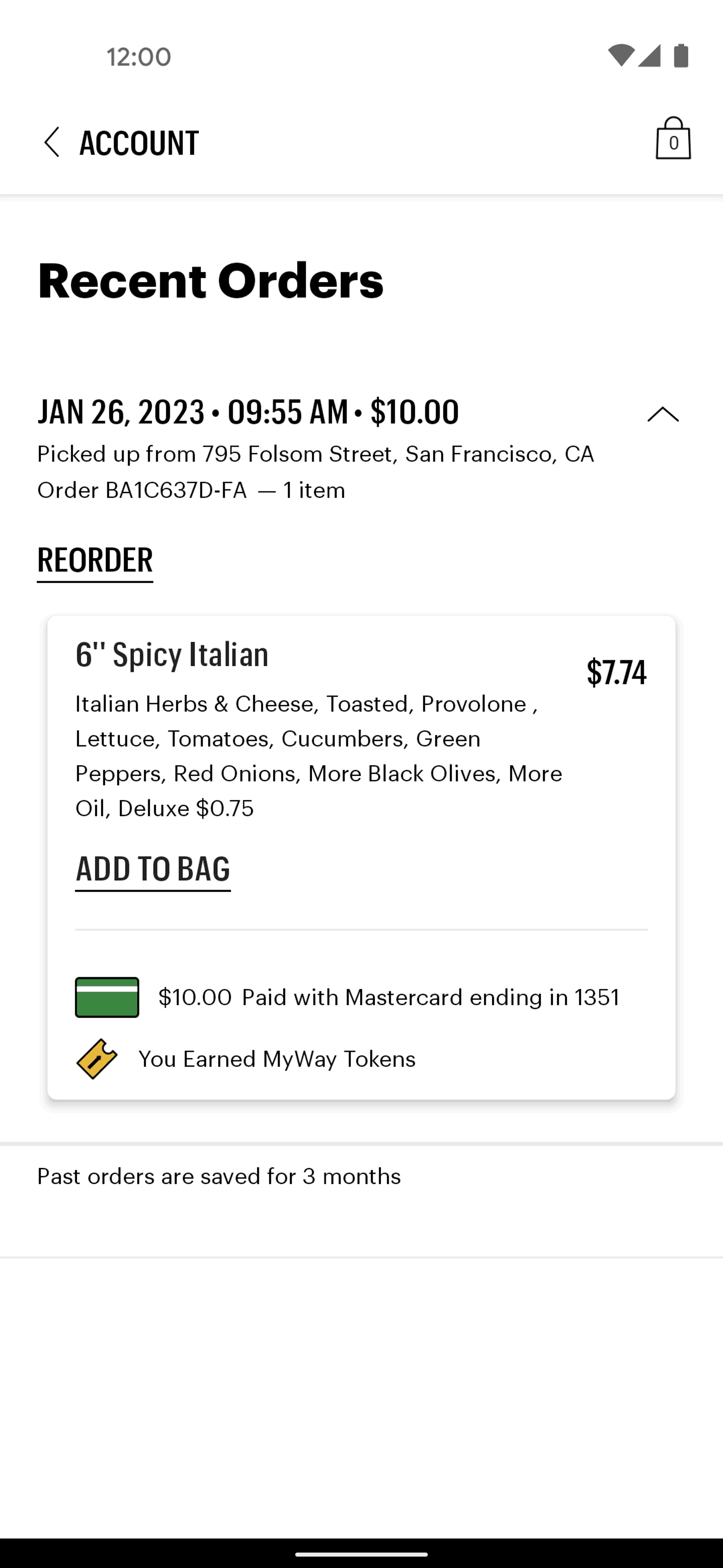 Subway Android Food & Drink interface screenshot 15
