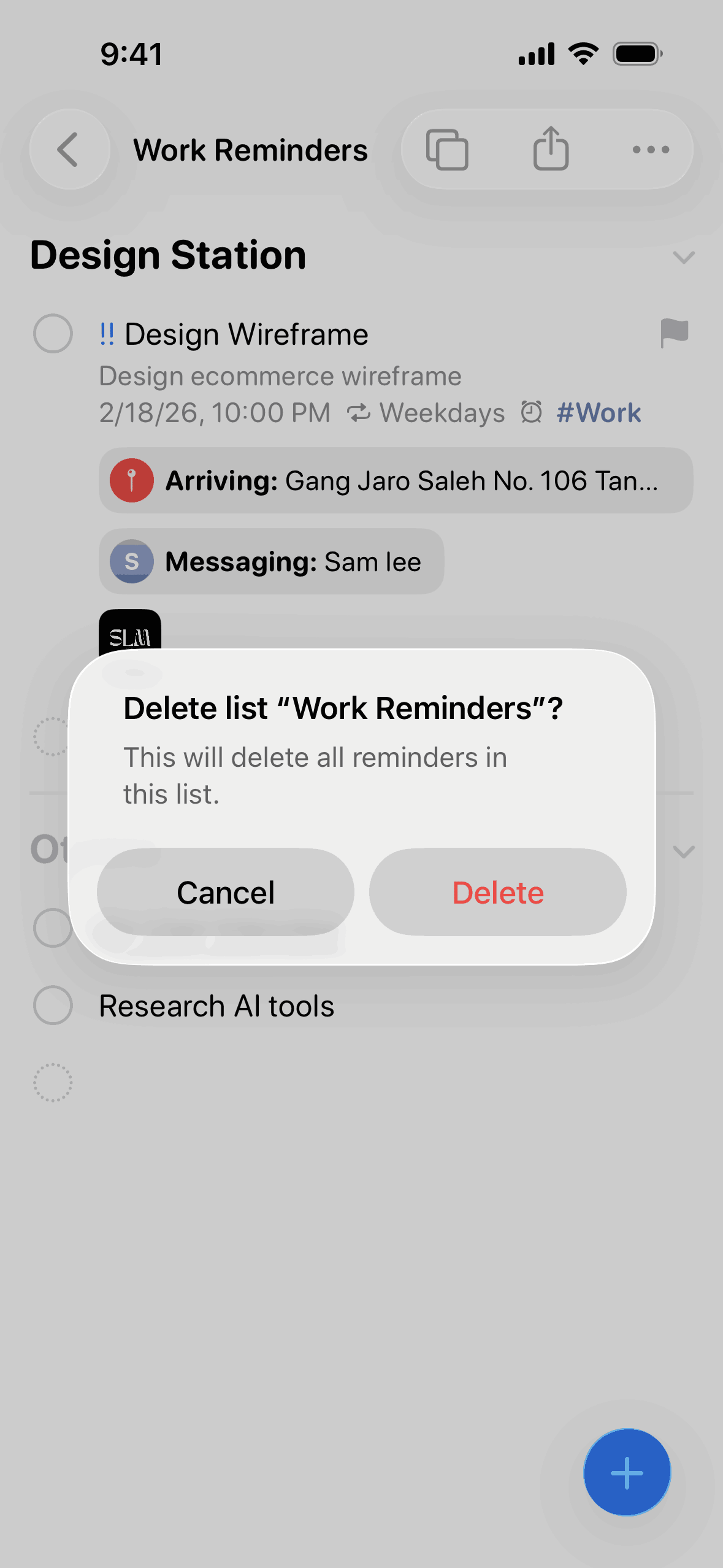Reminders iOS Productivity interface screenshot 11
