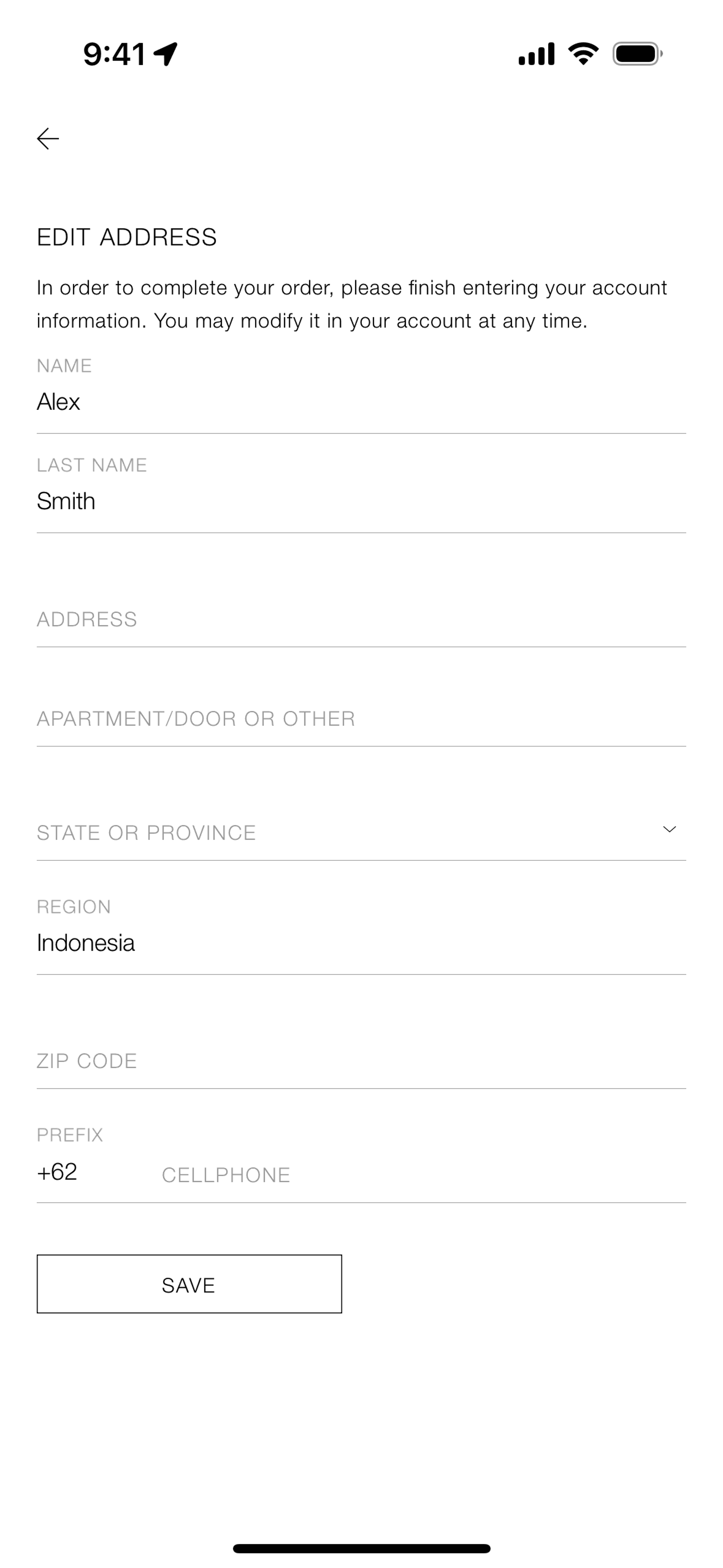Checking out a product on ZARA (ios) screen 2
