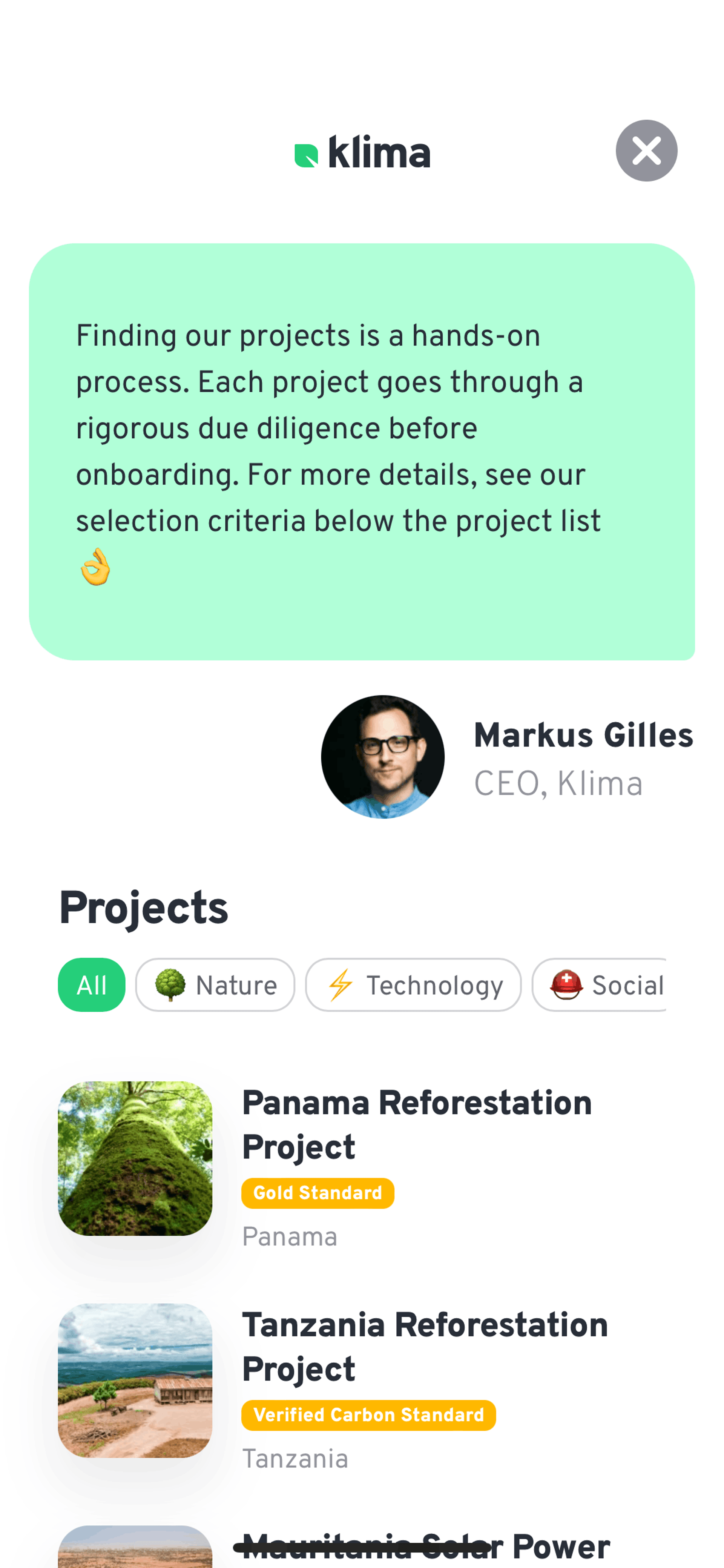 Klima iOS Lifestyle interface screenshot 21