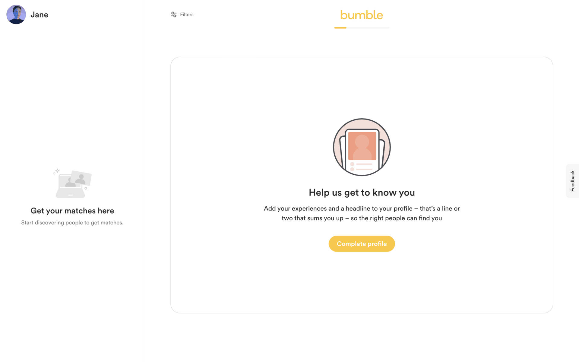 Bumble Web Lifestyle interface screenshot 11