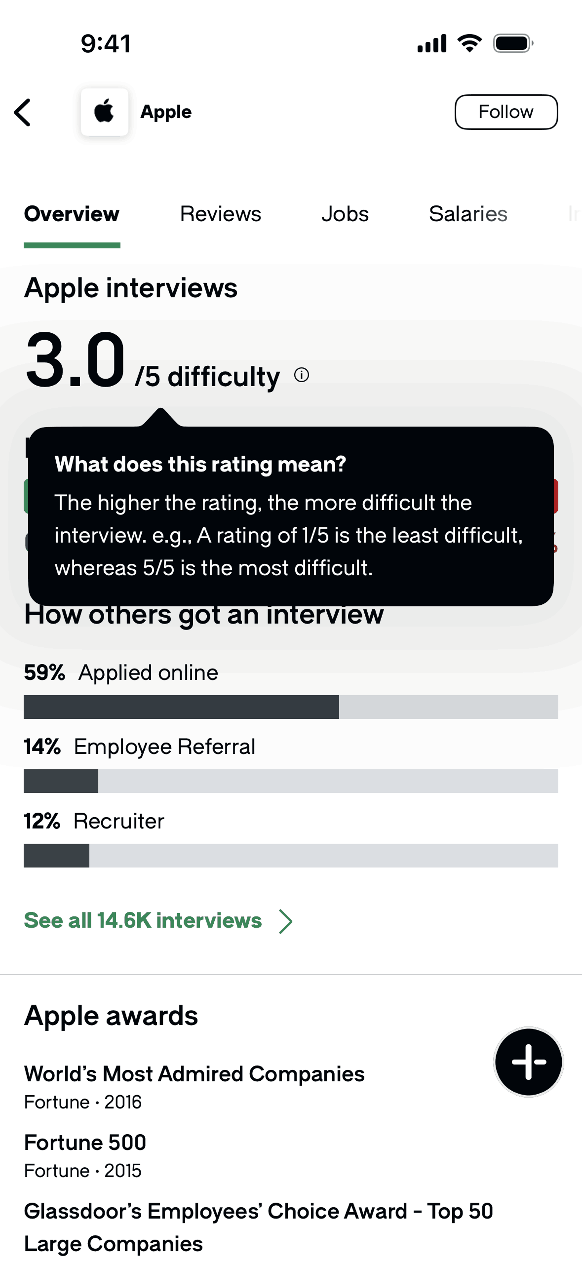 Glassdoor iOS Jobs & Recruitment interface screenshot 17