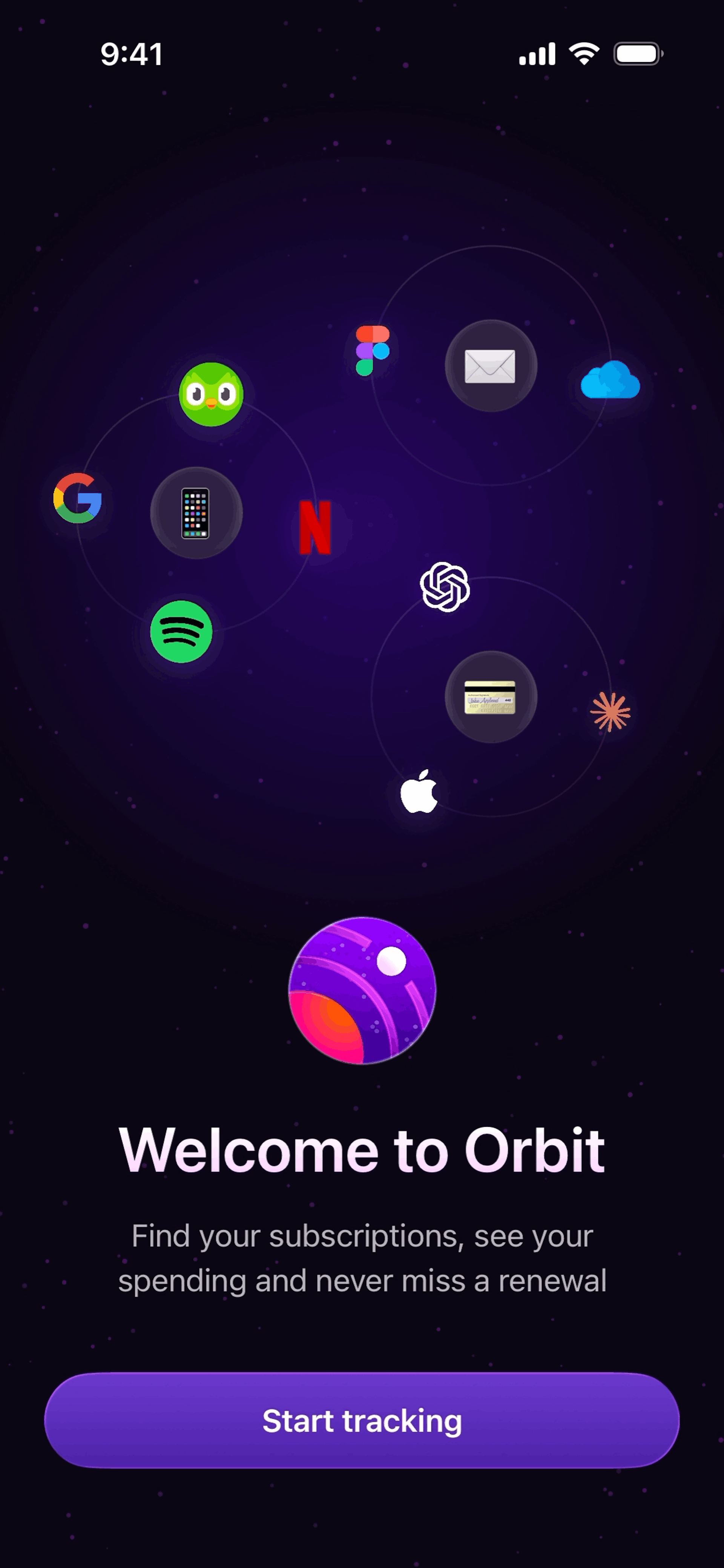 Orbit iOS Finance interface screenshot 2