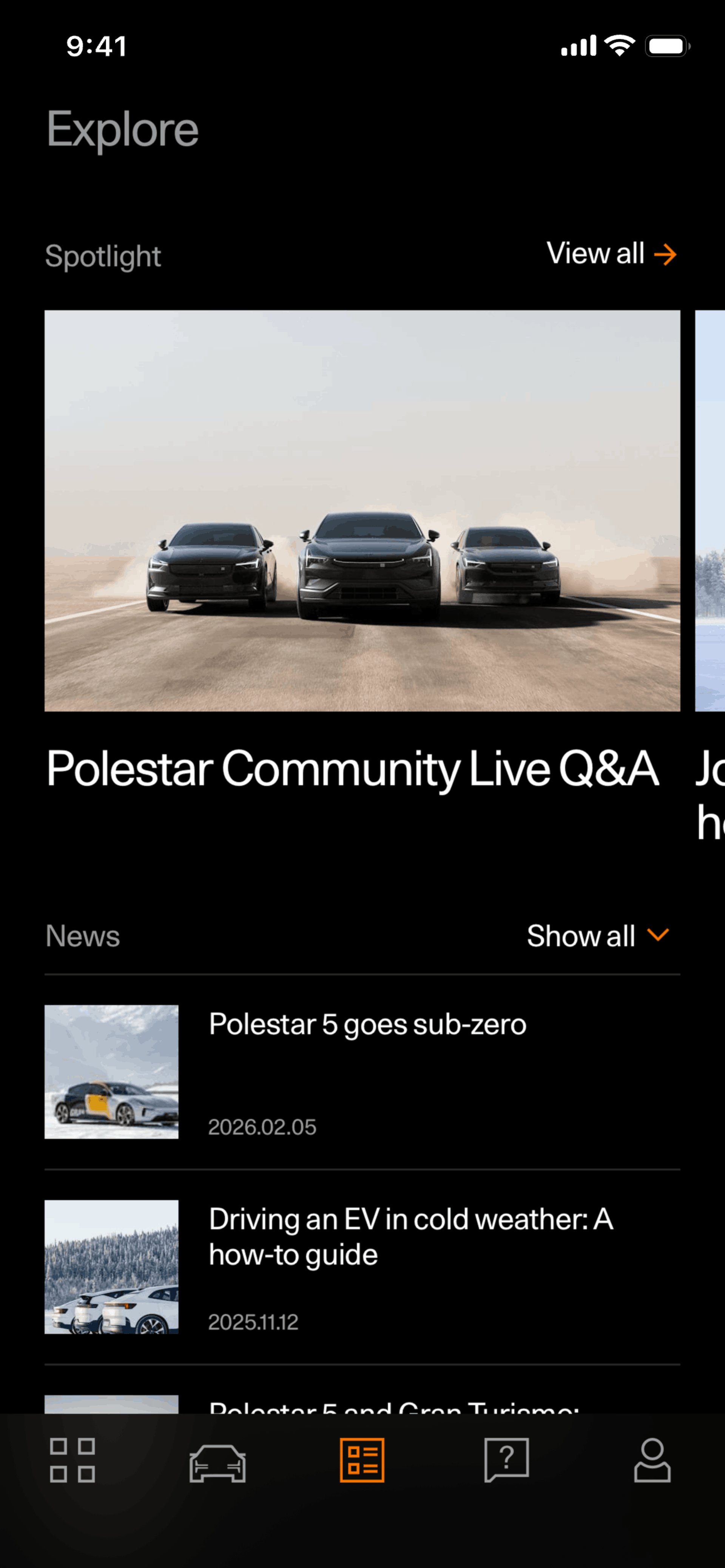 Polestar iOS Lifestyle interface screenshot 8