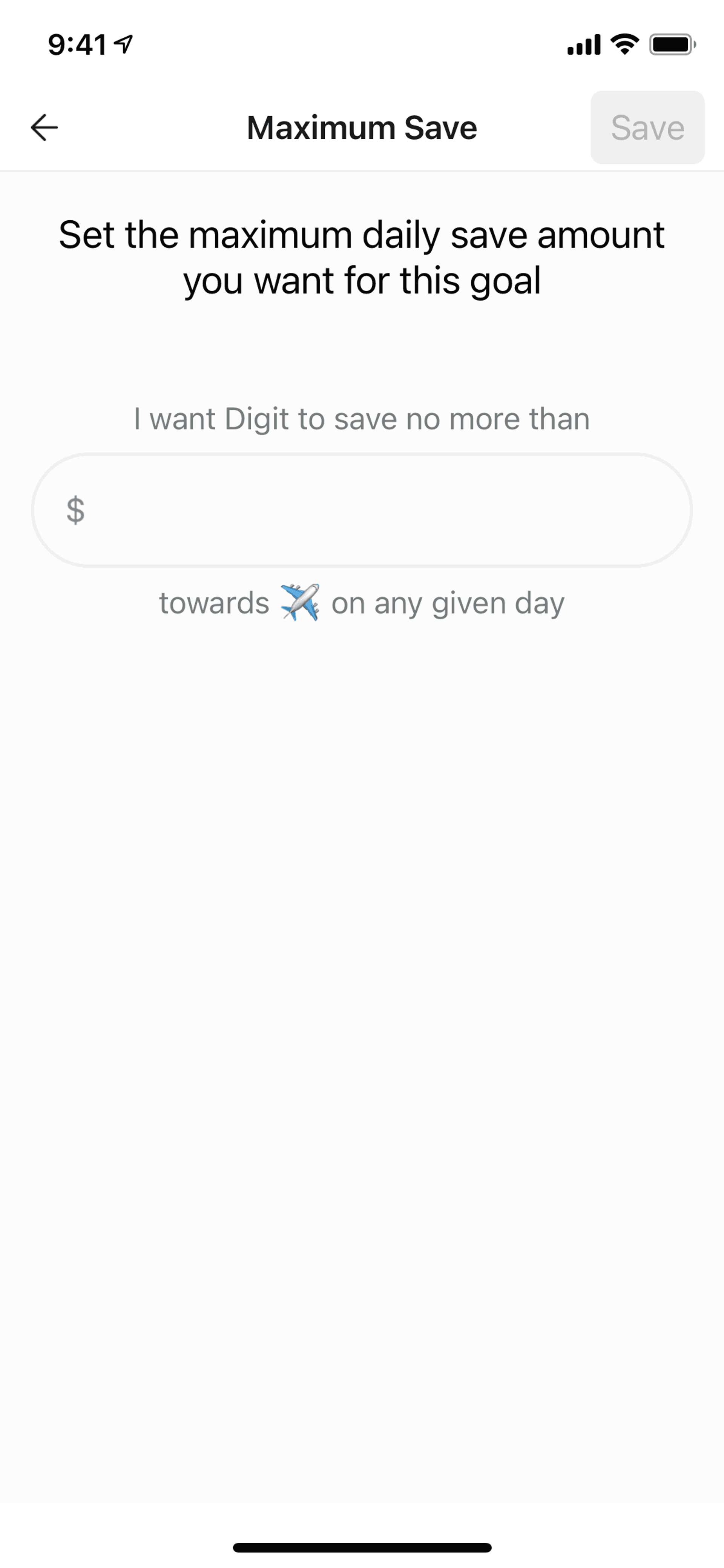 Digit iOS Finance interface screenshot 10