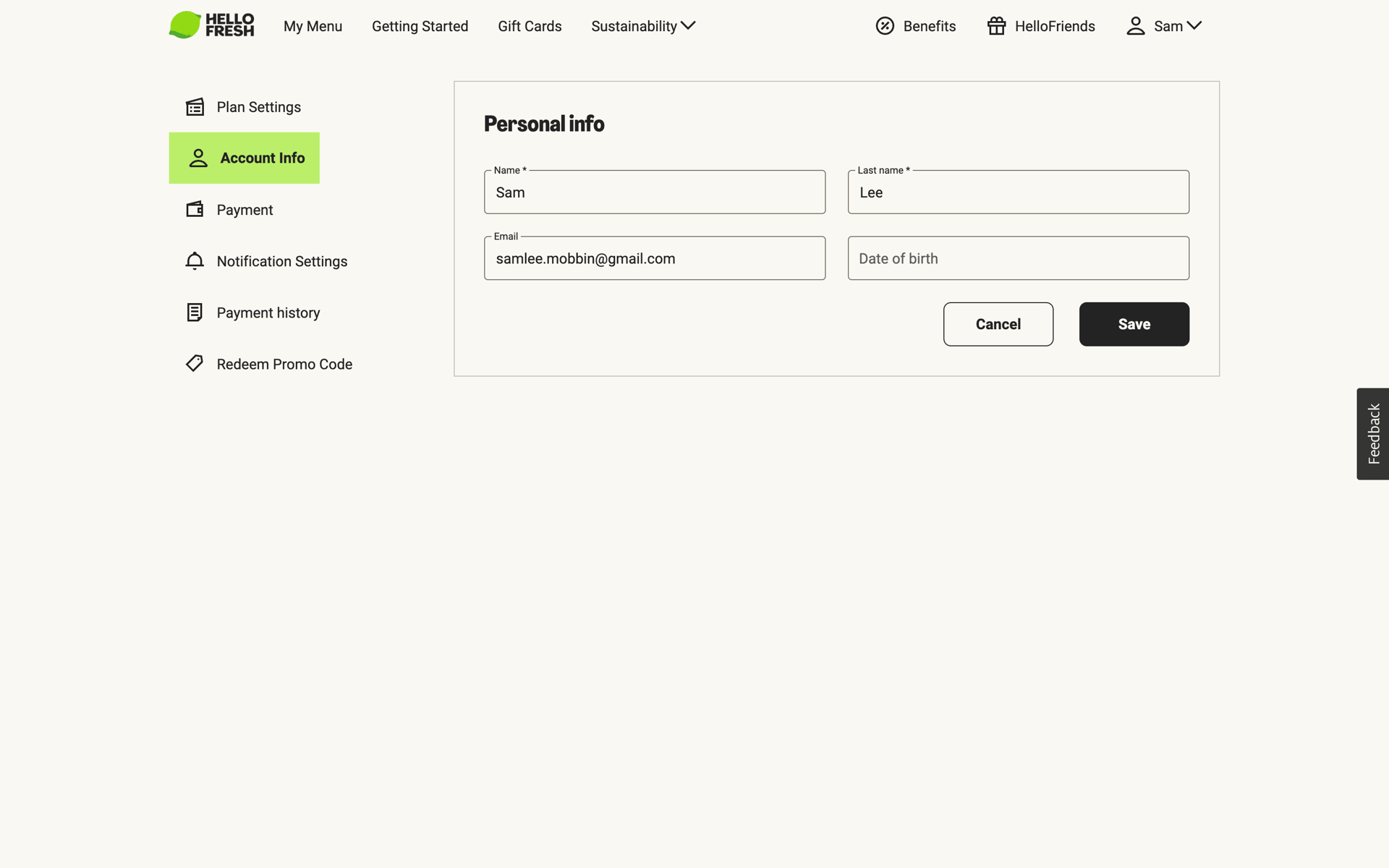 HelloFresh Web Lifestyle interface screenshot 14