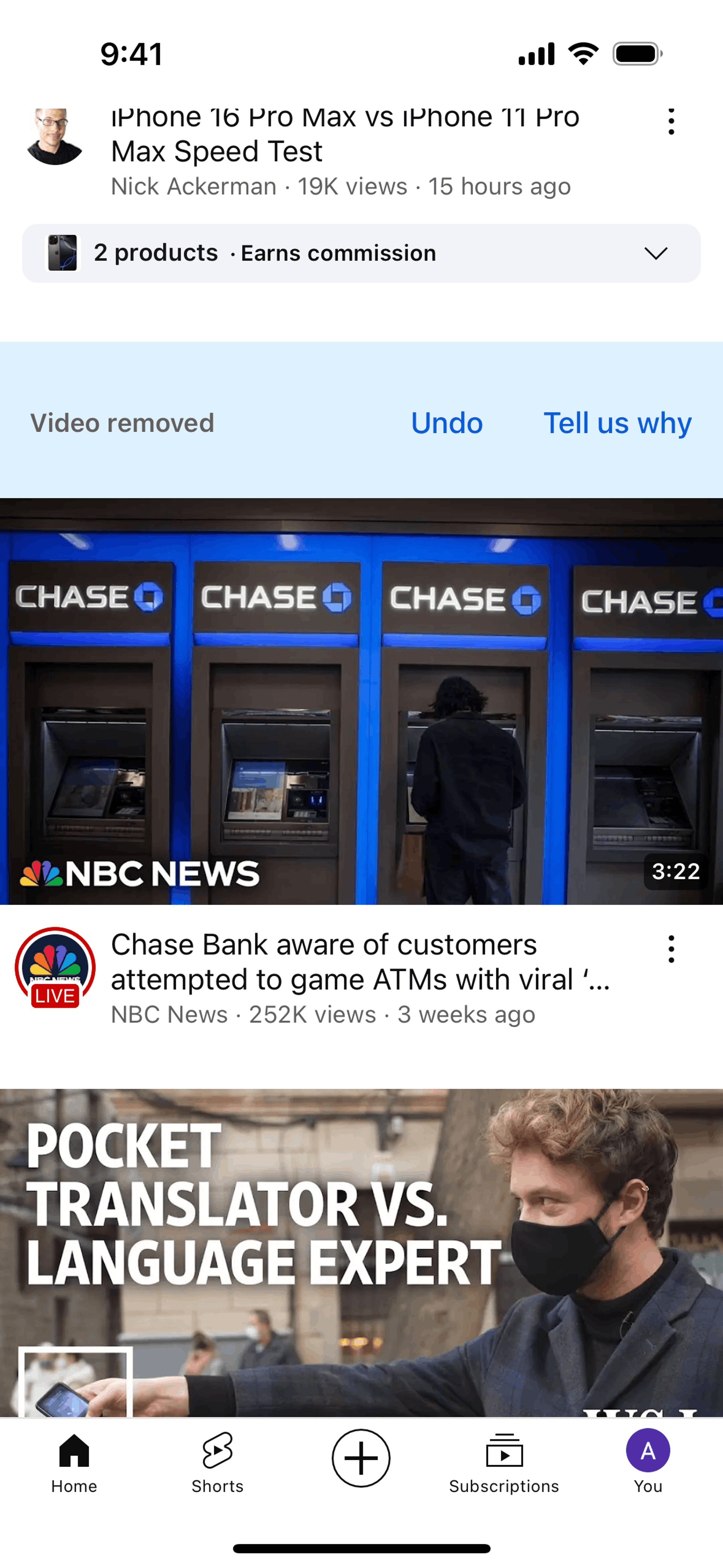 YouTube iOS Photo & Video interface screenshot 6