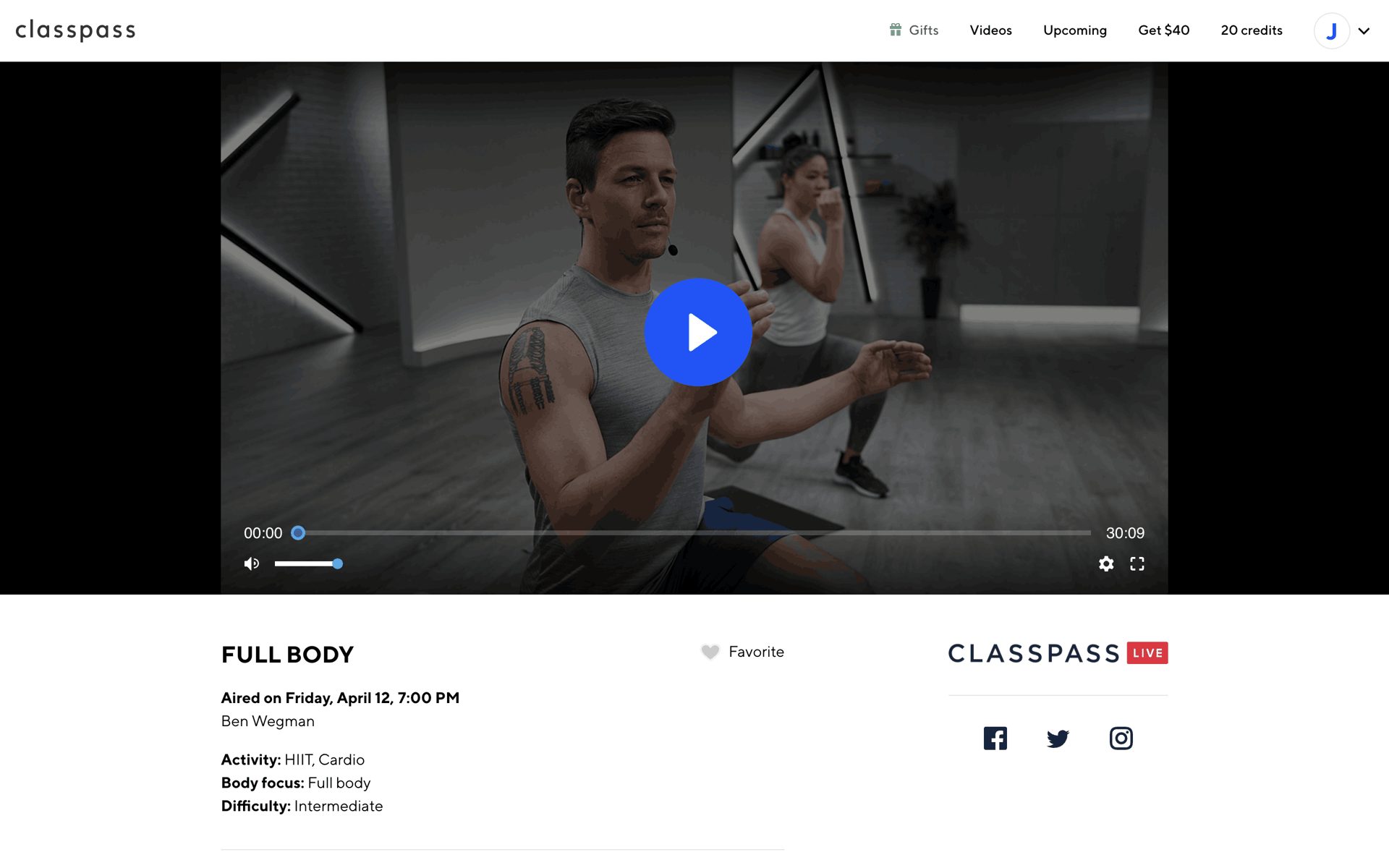 ClassPass Web Health & Fitness interface screenshot 5
