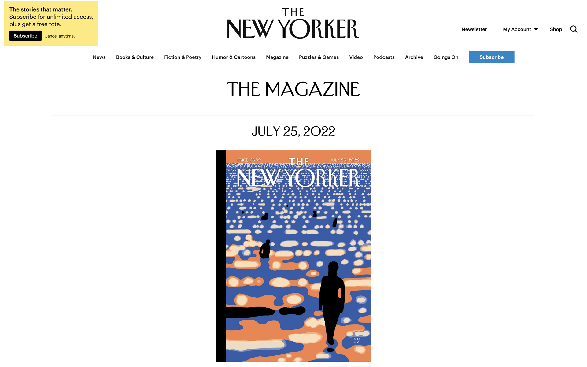 The New Yorker Web News interface screenshot 7
