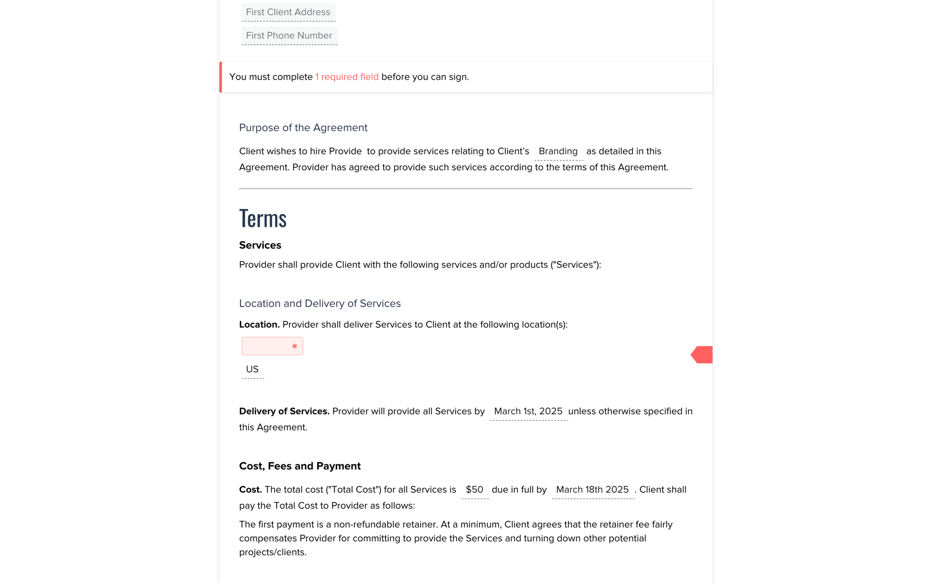 HoneyBook Web Business interface screenshot 22