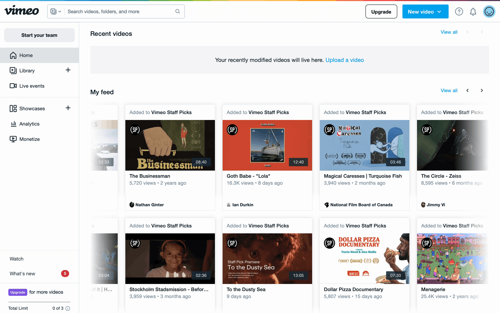 Vimeo Web Photo & Video interface screenshot 13