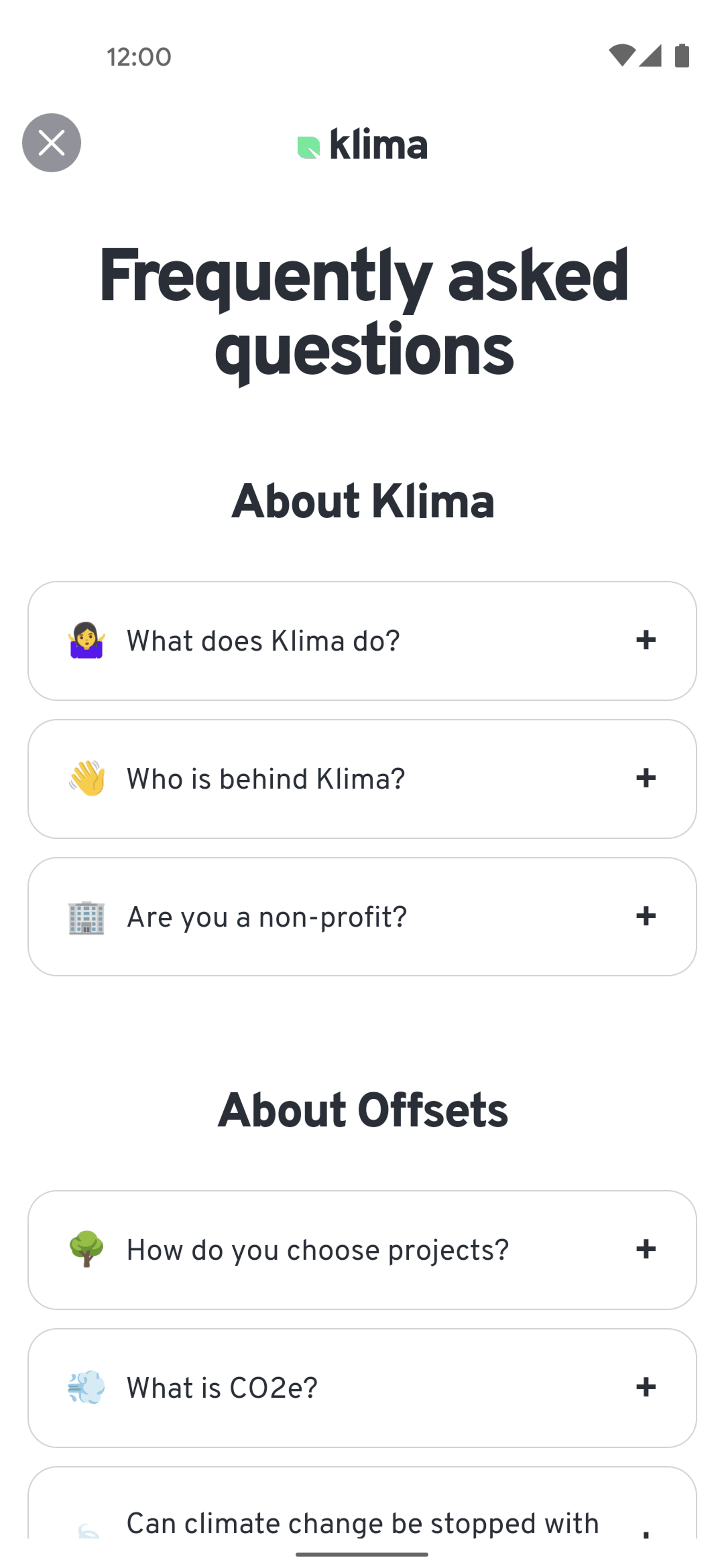 Klima Android Lifestyle interface screenshot 10