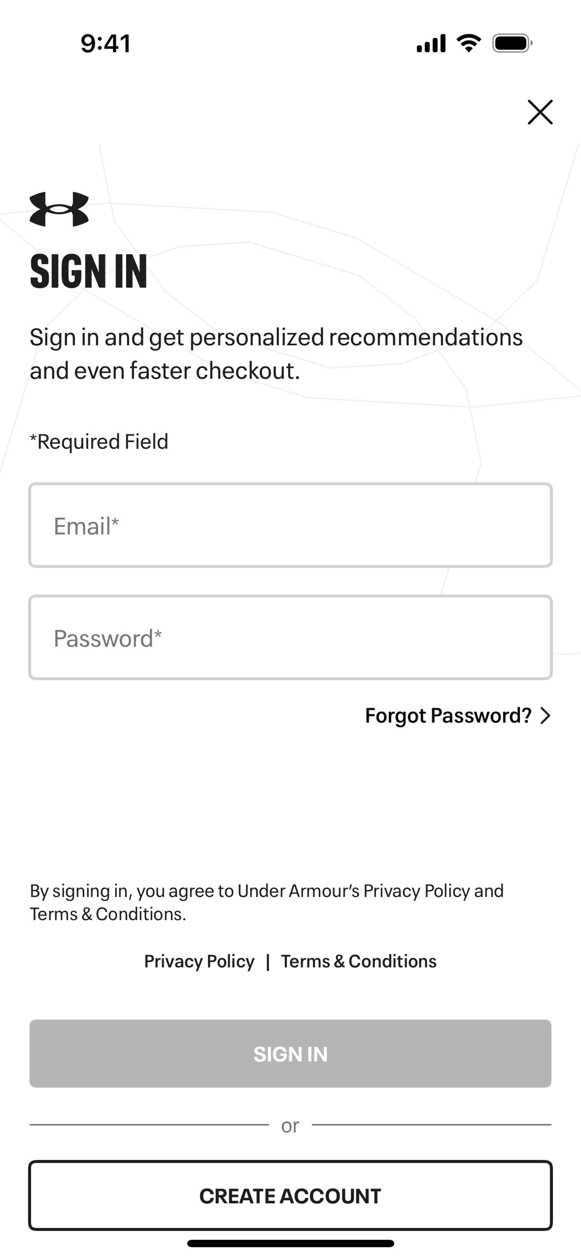 Under Armour iOS Shopping interface screenshot 12