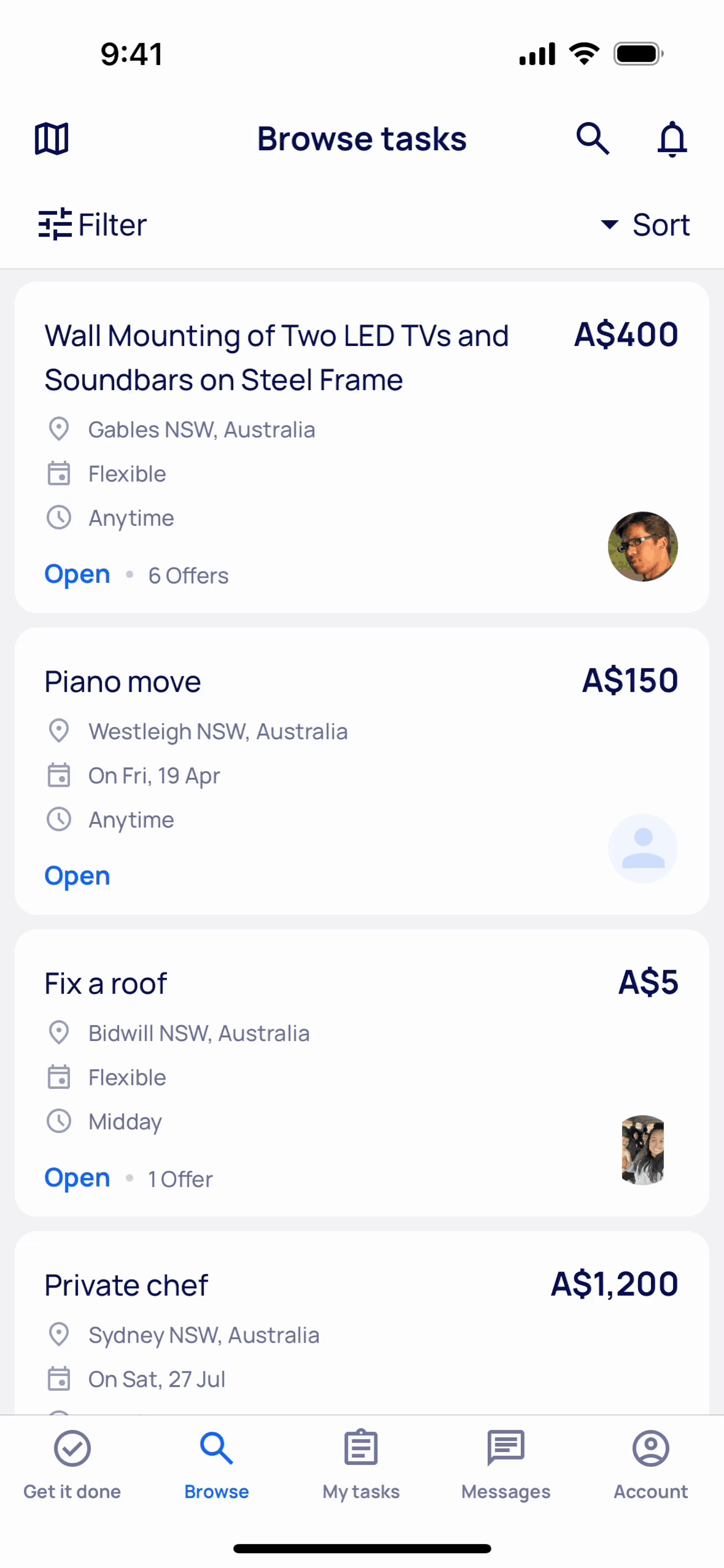 Airtasker iOS Jobs & Recruitment interface screenshot 5