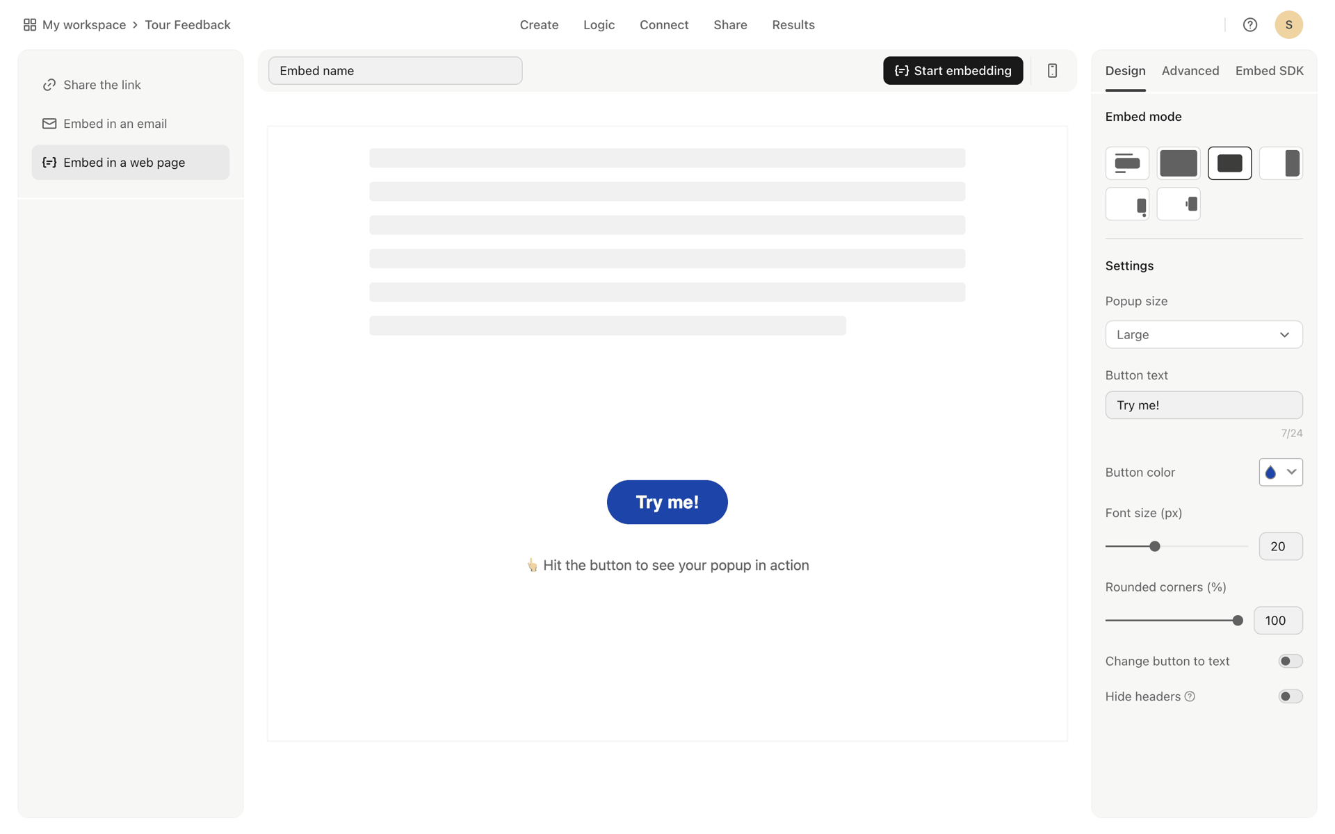 Typeform Web Productivity interface screenshot 19