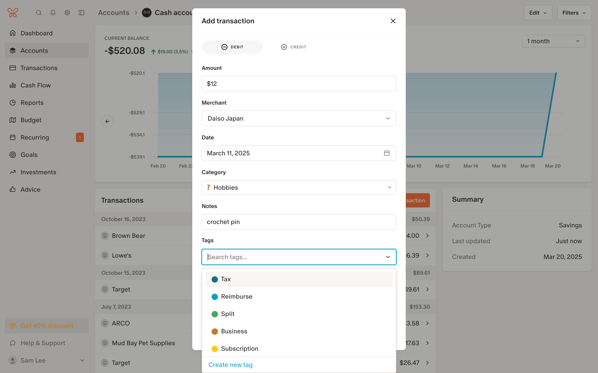 Monarch Web Finance interface screenshot 14