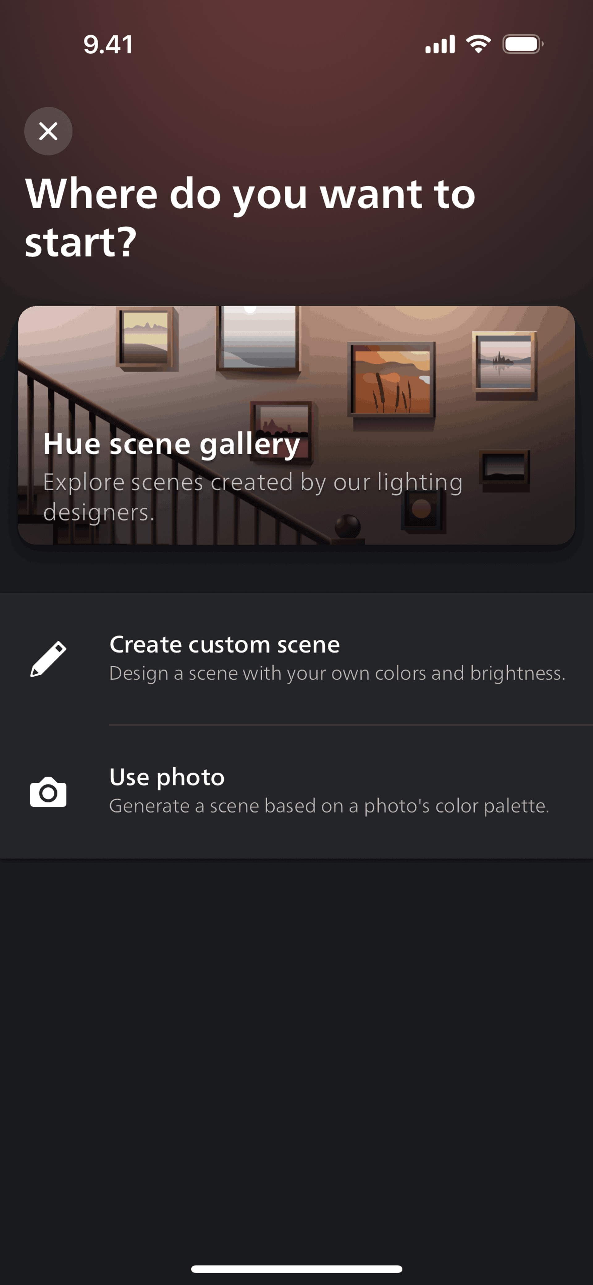 Philips Hue iOS Lifestyle interface screenshot 9