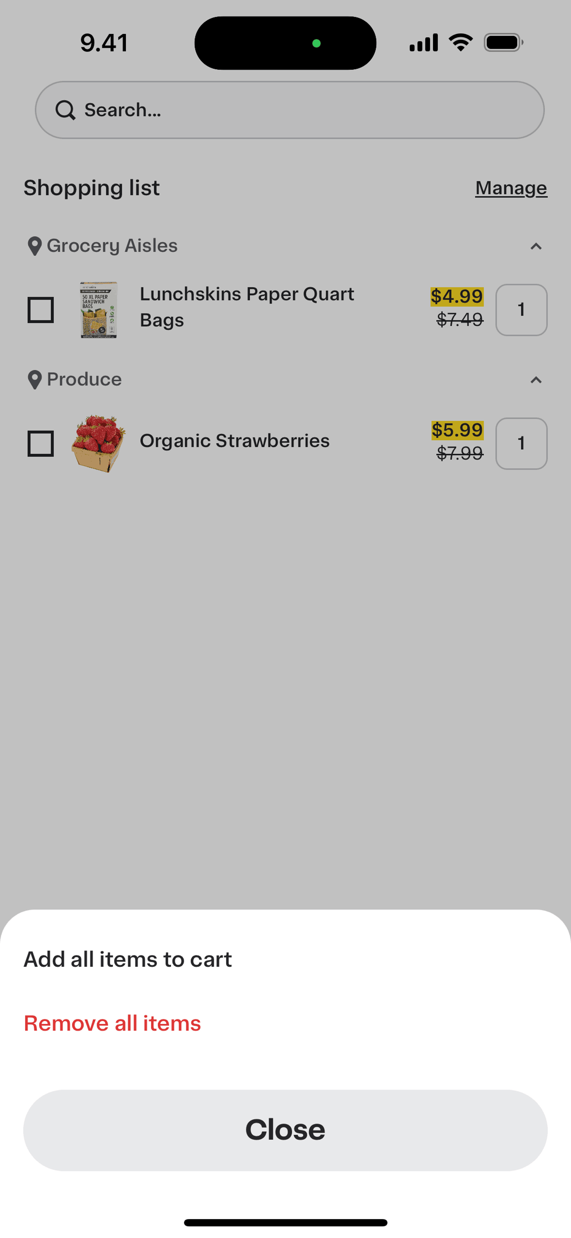 Instacart iOS Shopping interface screenshot 24