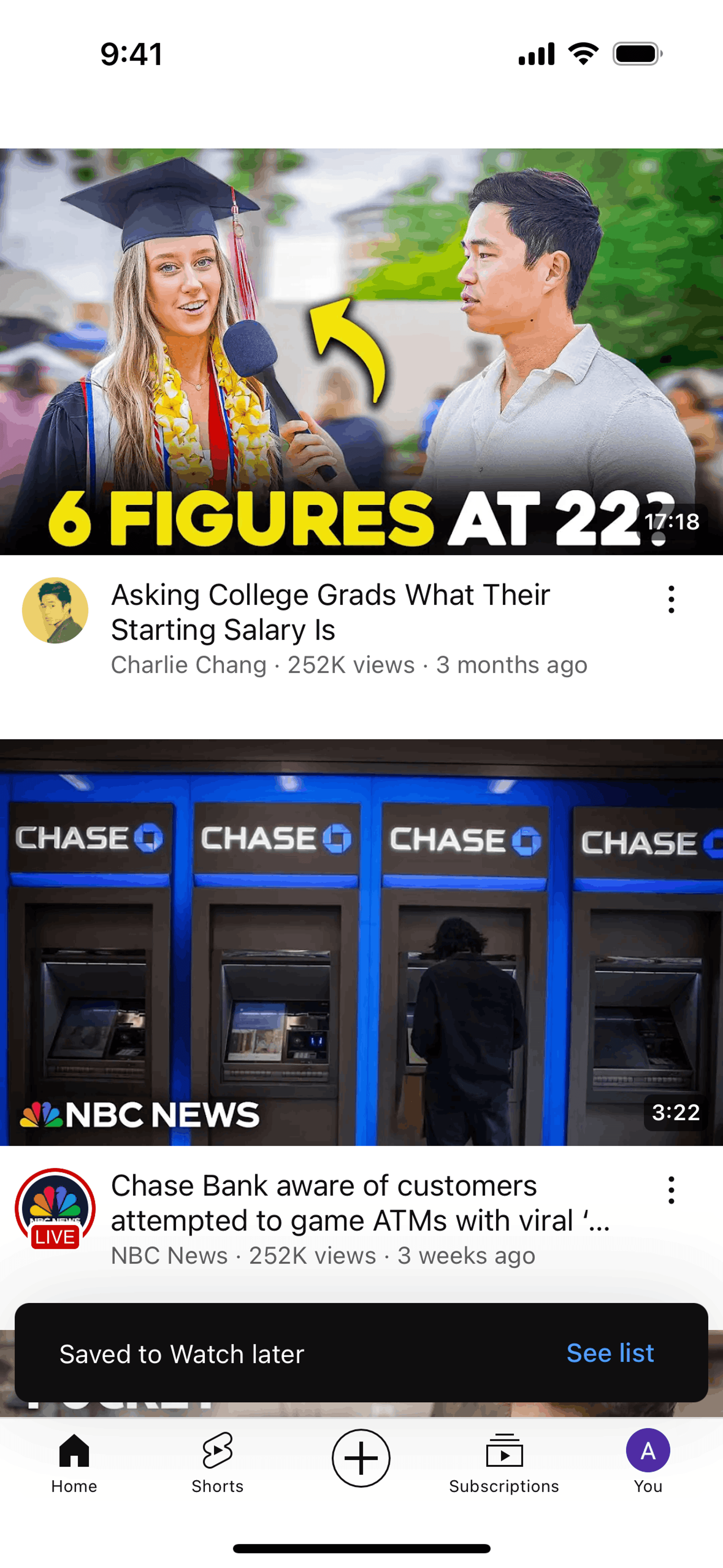 YouTube iOS Photo & Video interface screenshot 5