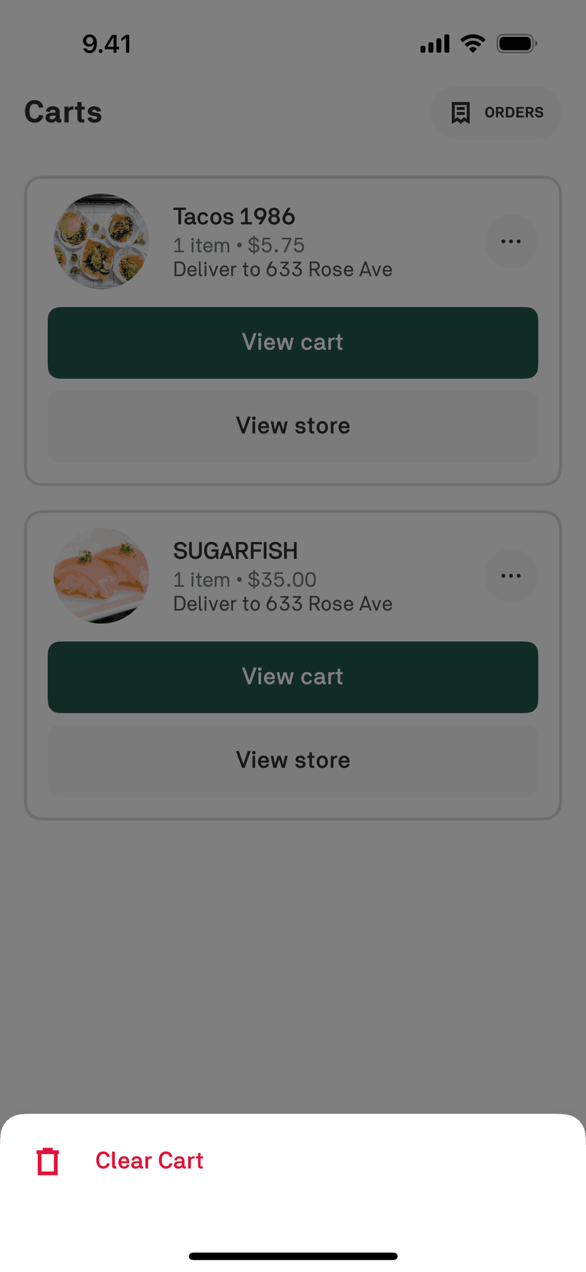 Postmates iOS Food & Drink interface screenshot 19