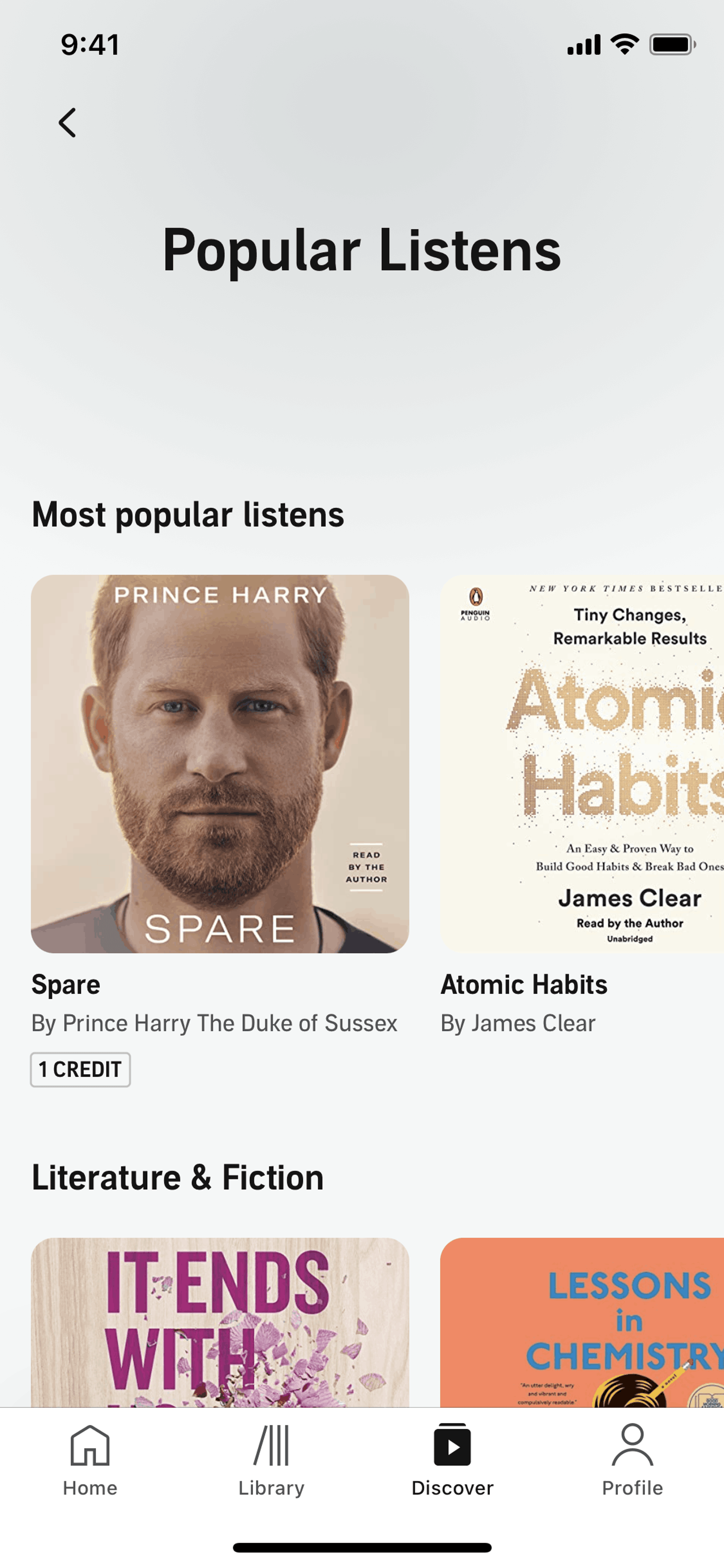 Audible iOS Entertainment interface screenshot 23