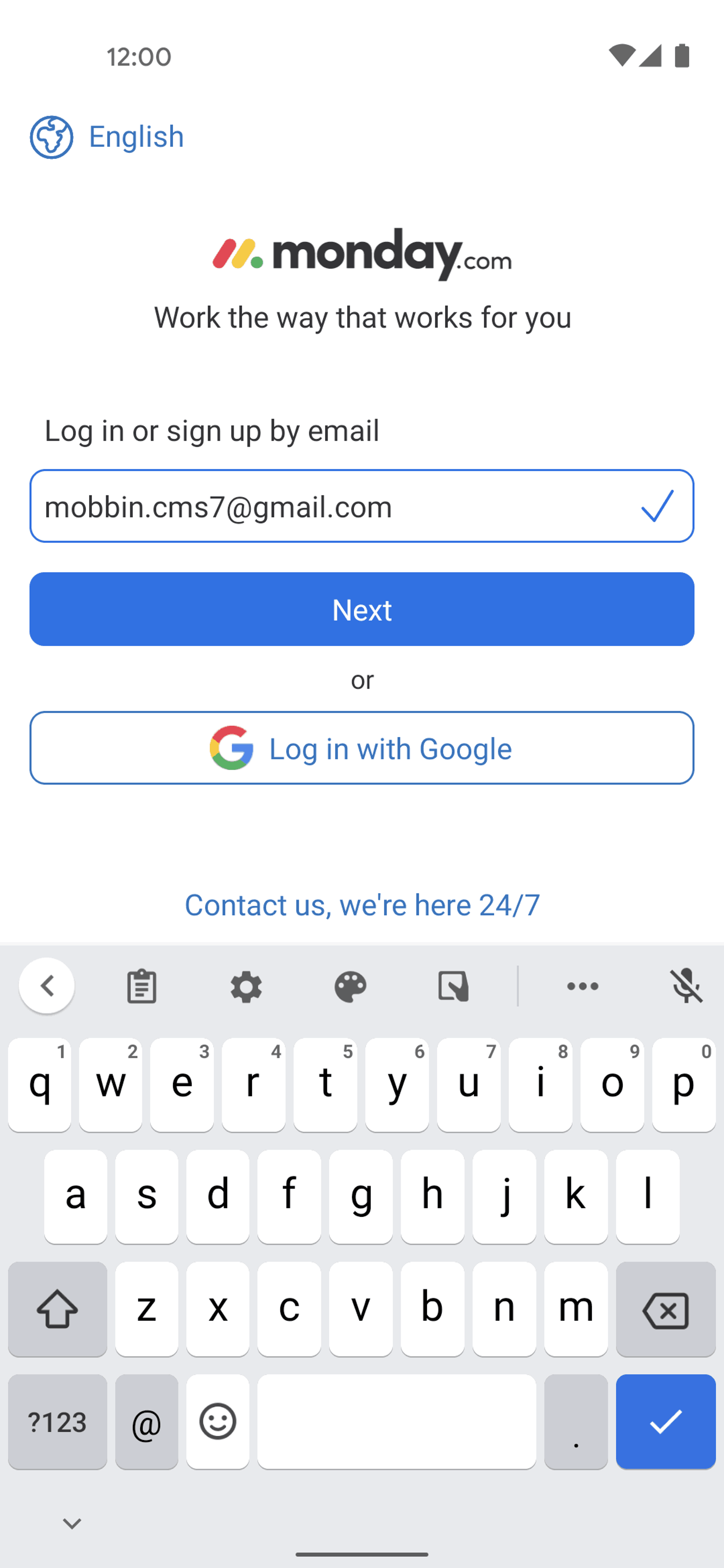 monday.com Android Collaboration interface screenshot 4